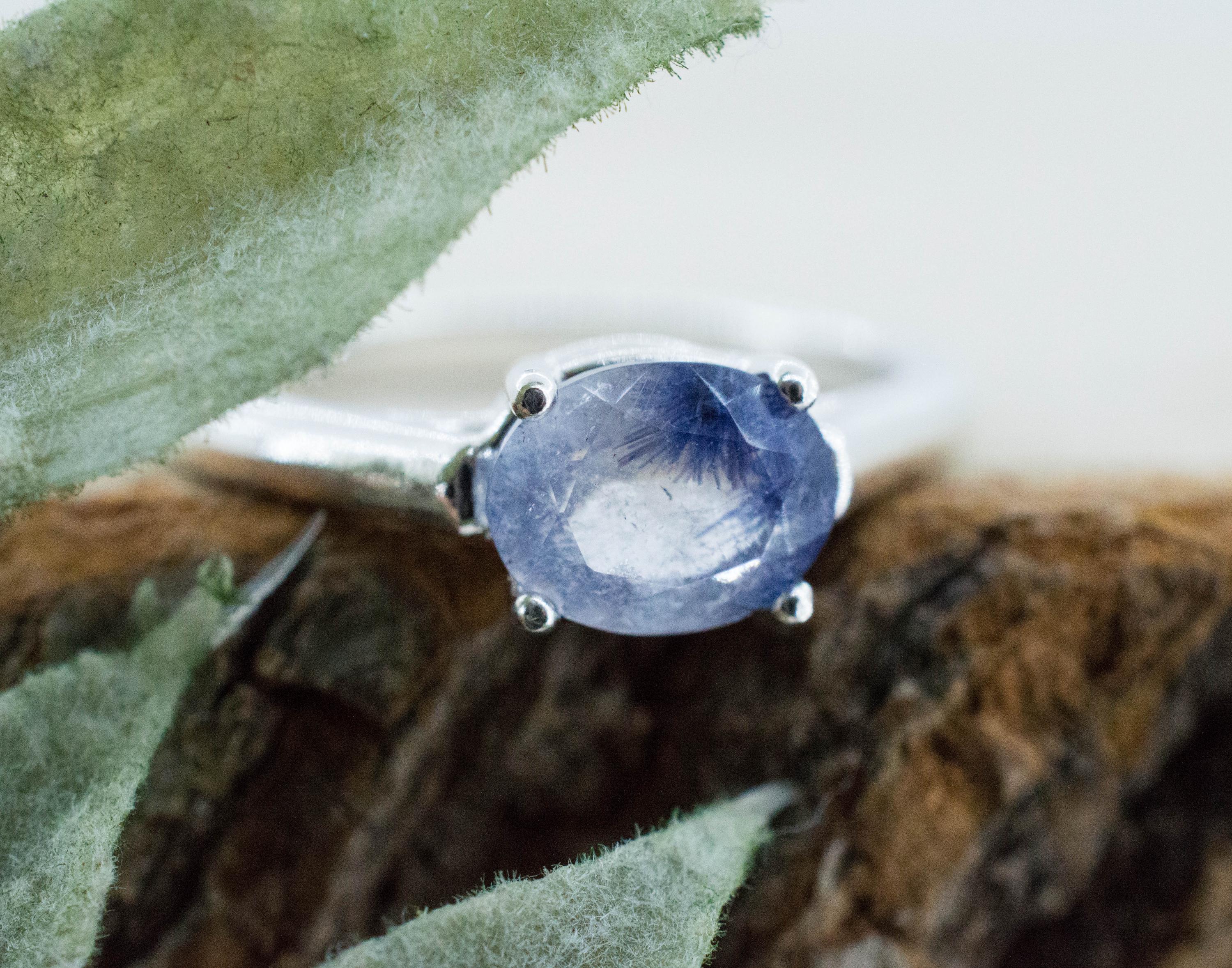 Dumortierite Quartz Ring; Natural Untreated Brazil Dumortierite; 1.260cts - Mark Oliver Gems