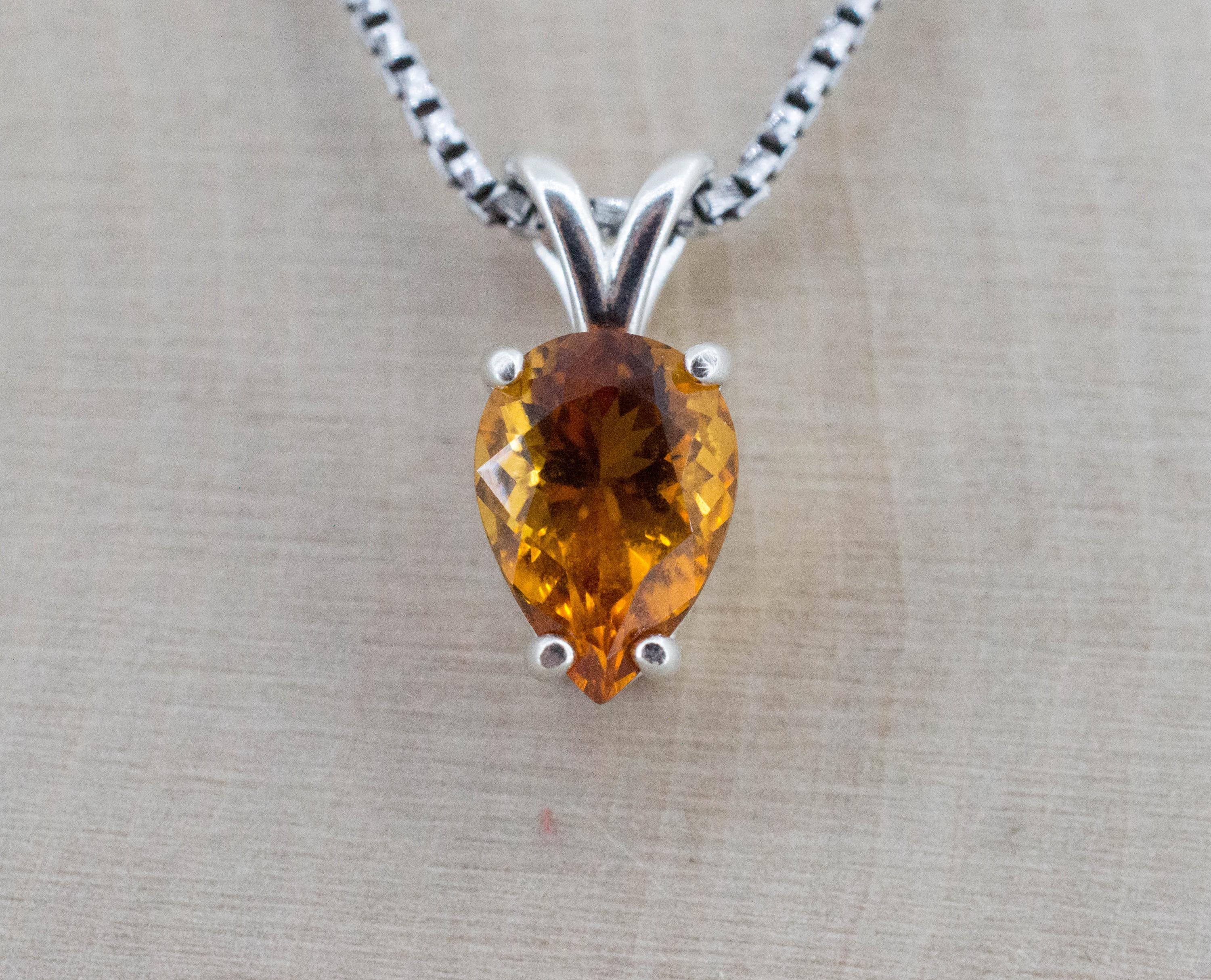 Citrine Pendant; Natural Untreated Uruguay Citrine; 1.780cts - Mark Oliver Gems