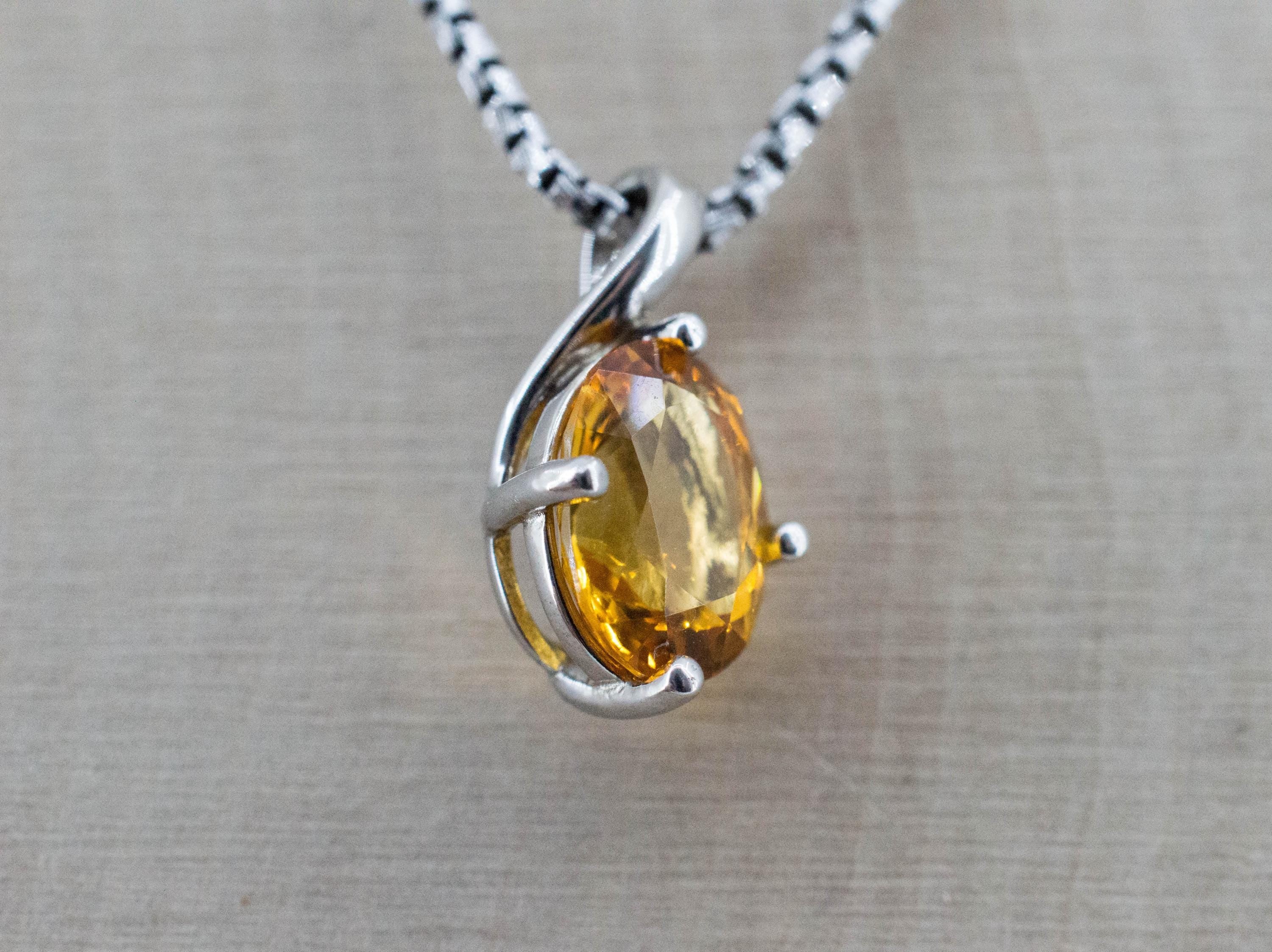 Citrine Pendant; Natural Untreated Brazil Citrine; 1.640cts - Mark Oliver Gems
