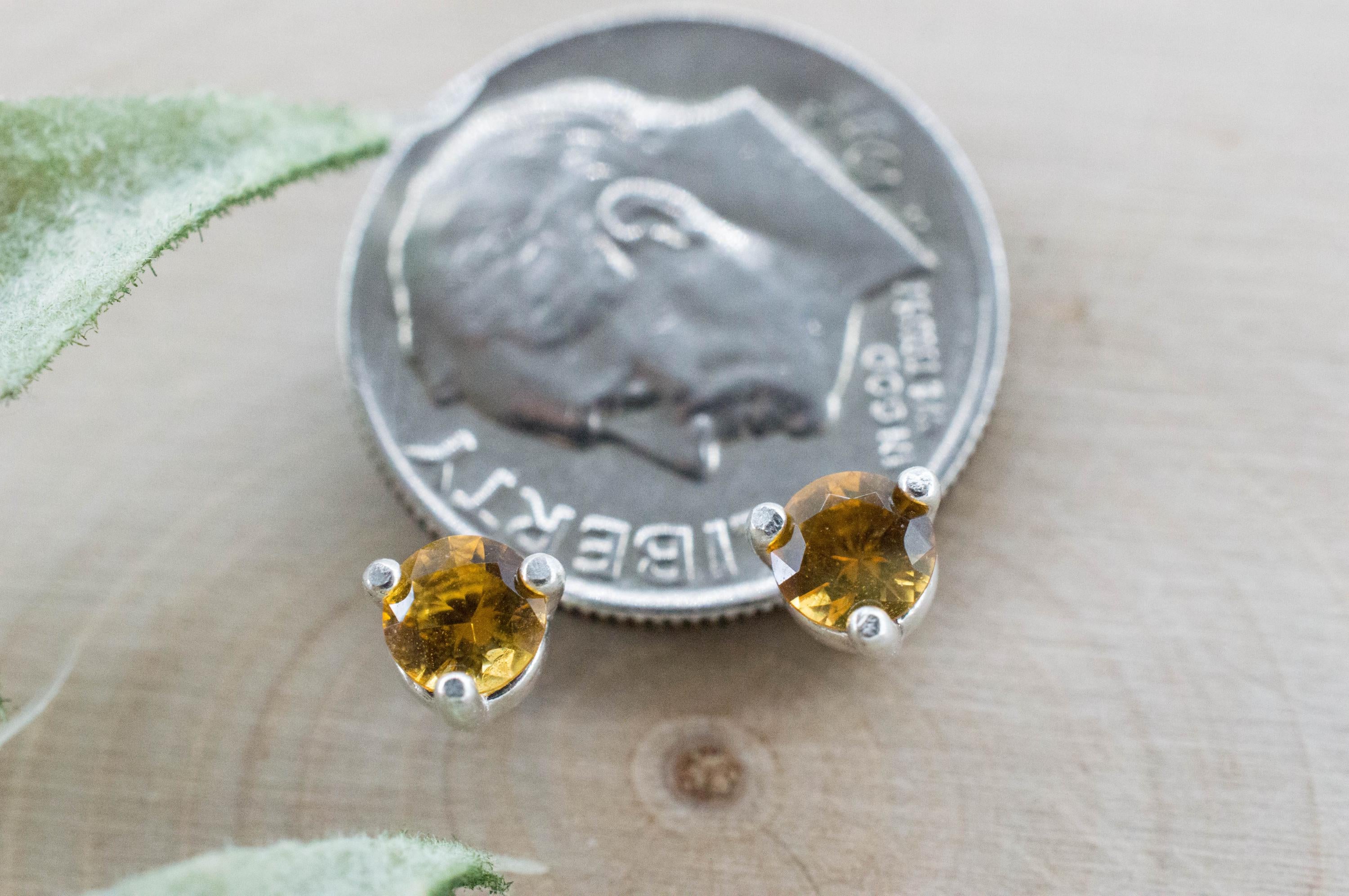 Citrine Earrings; Natural Untreated Uruguay Citrine; 0.365cts - Mark Oliver Gems