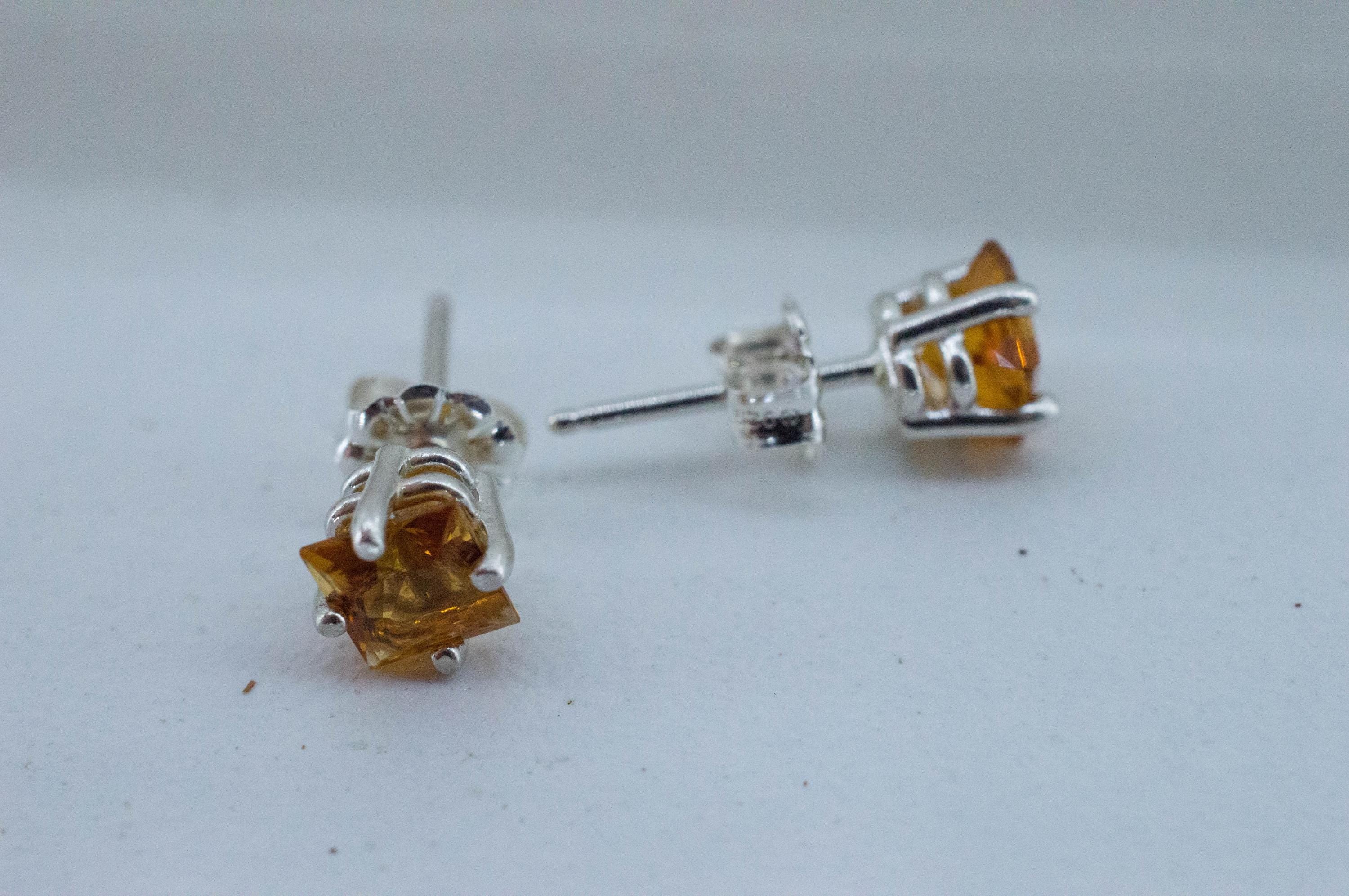 Citrine Earrings; Natural Untreated Uruguay Citrine; 1.145cts - Mark Oliver Gems