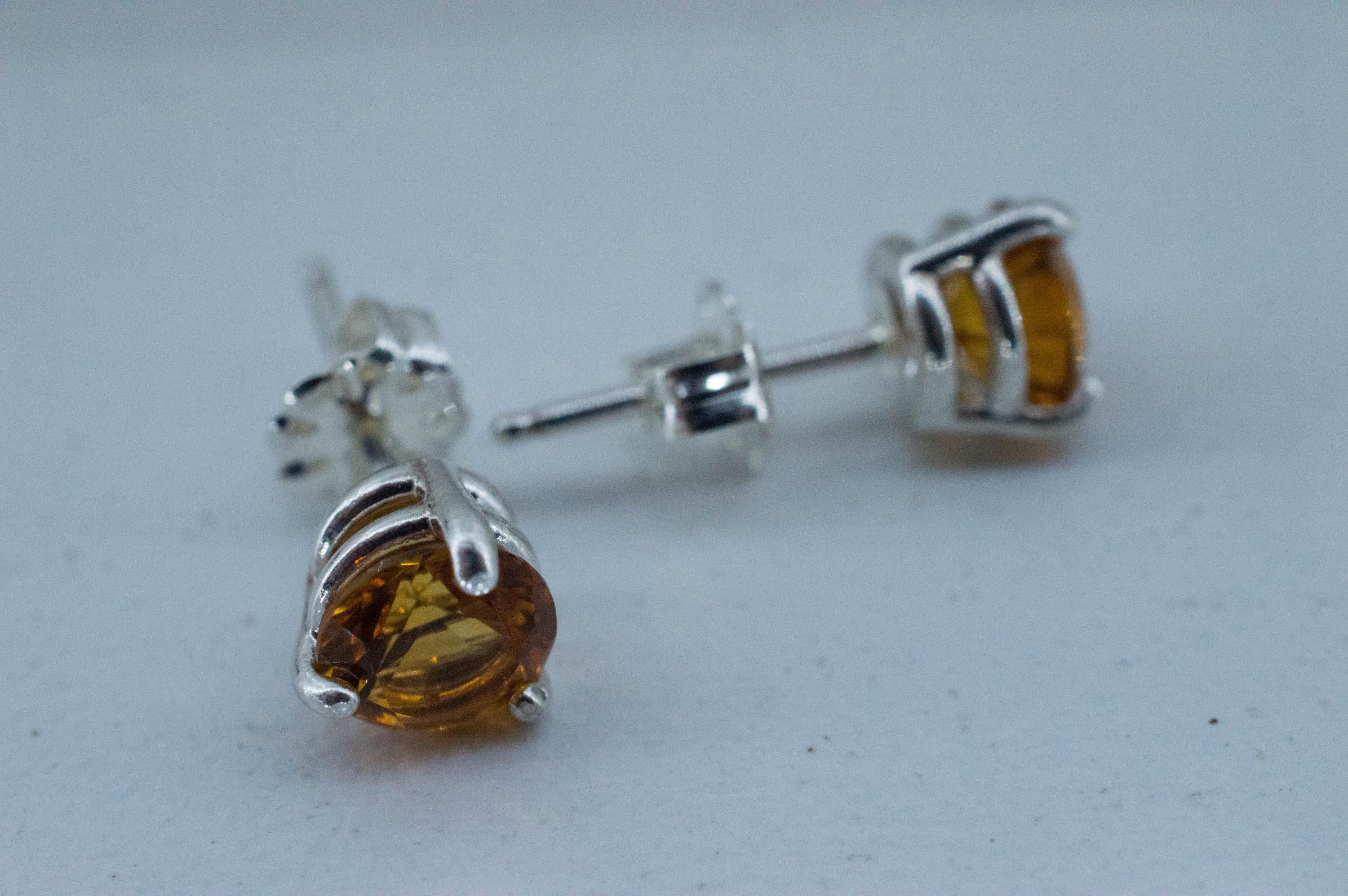 Citrine Earrings; Natural Untreated Uruguay Citrine; 1.315cts - Mark Oliver Gems