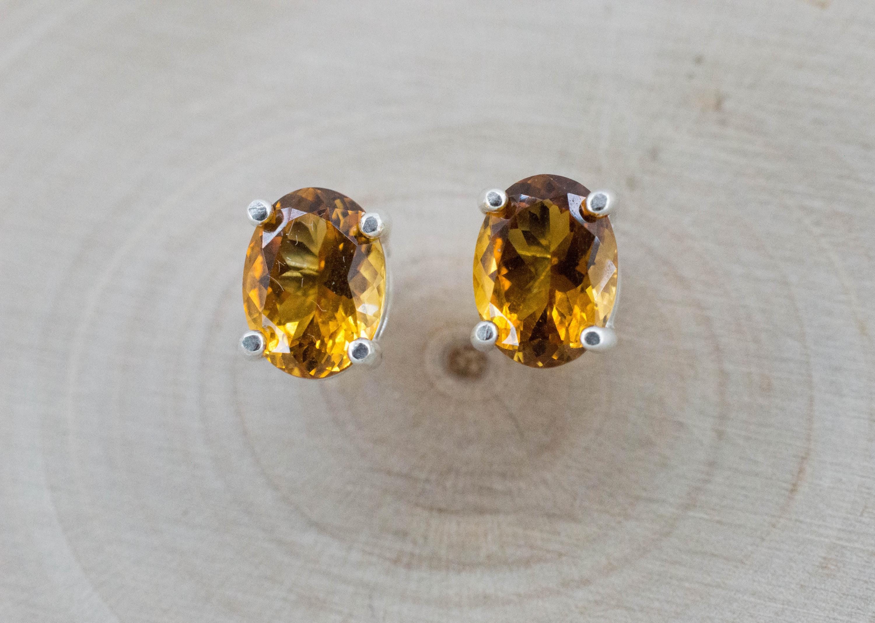 Citrine Earrings; Natural Untreated Uruguay Citrine; 2.365cts - Mark Oliver Gems