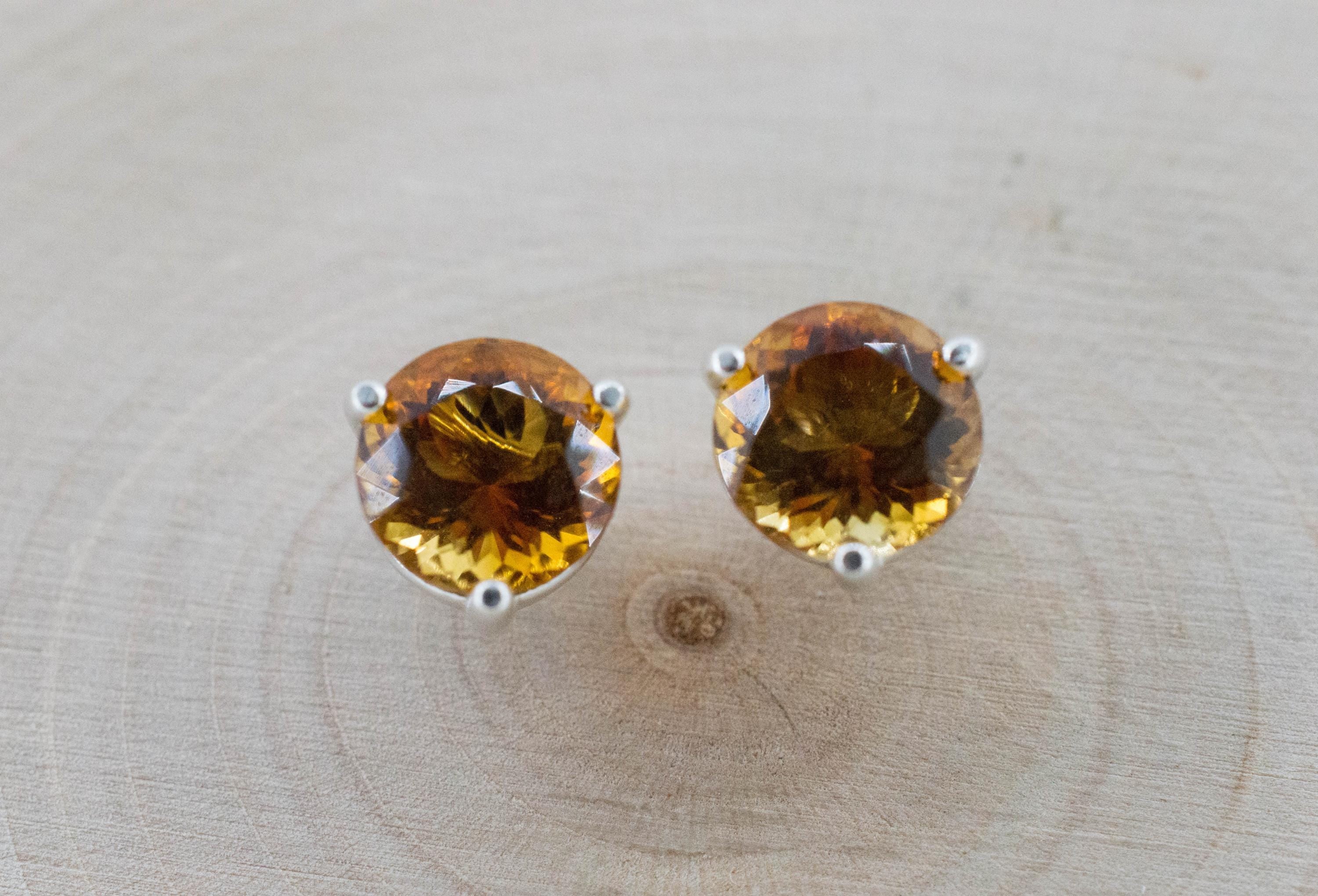 Citrine Earrings; Natural Untreated Uruguay Citrine; 2.425cts - Mark Oliver Gems