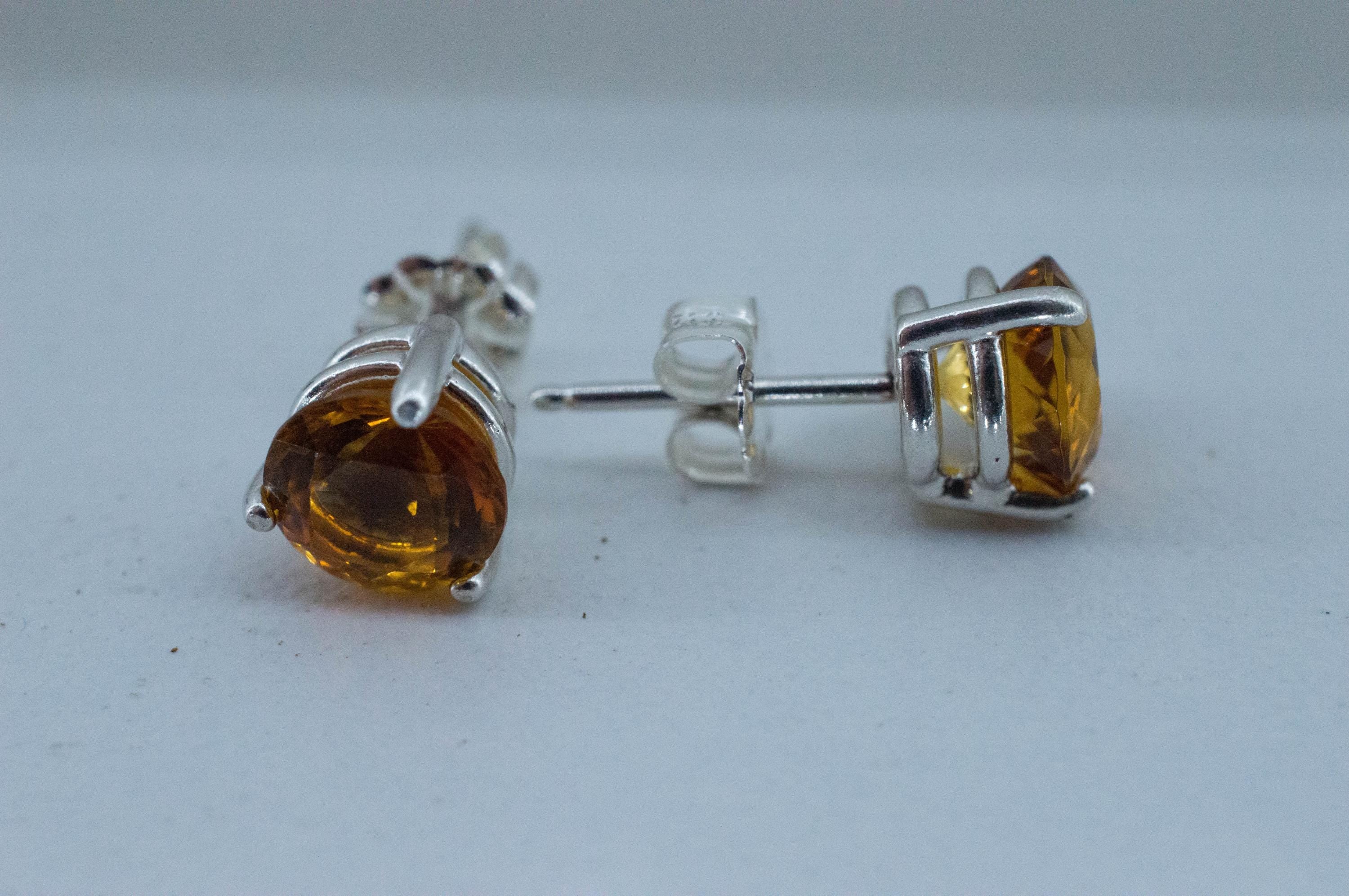 Citrine Earrings; Natural Untreated Uruguay Citrine; 2.425cts - Mark Oliver Gems