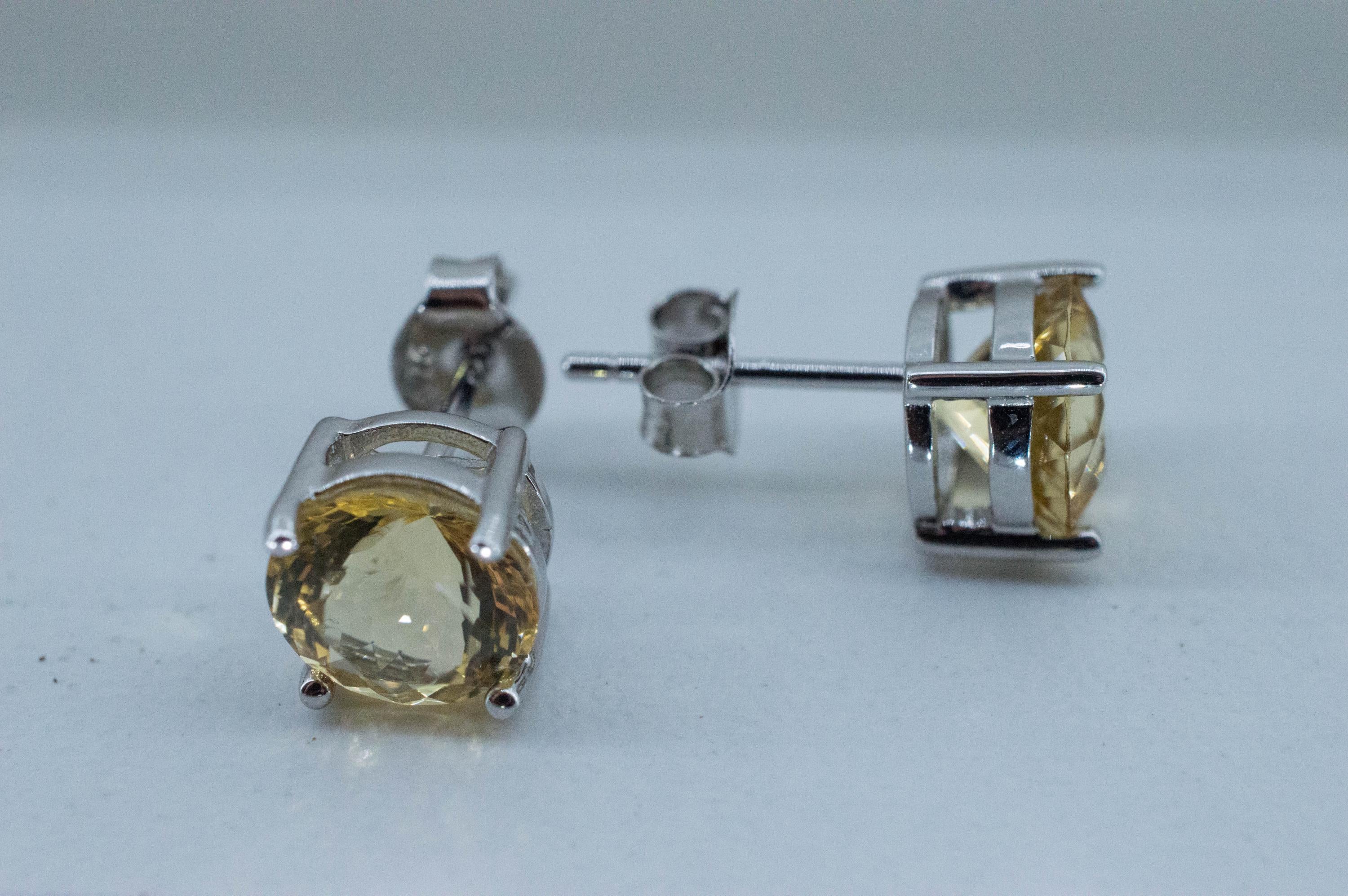 Citrine Earrings; Natural Untreated Congo Citrine; 3.450cts - Mark Oliver Gems
