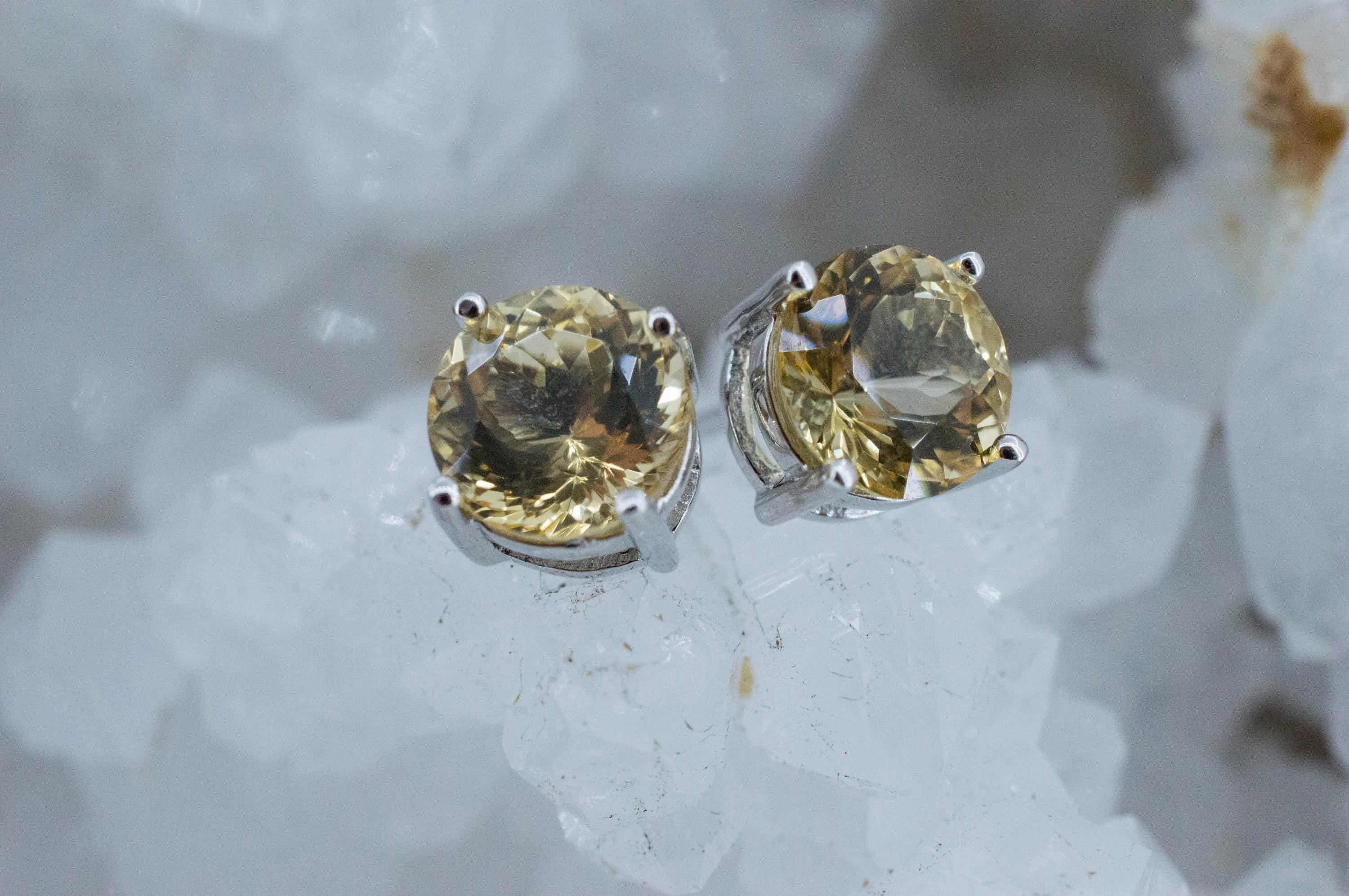 Citrine Earrings; Natural Untreated Congo Citrine; 3.450cts - Mark Oliver Gems