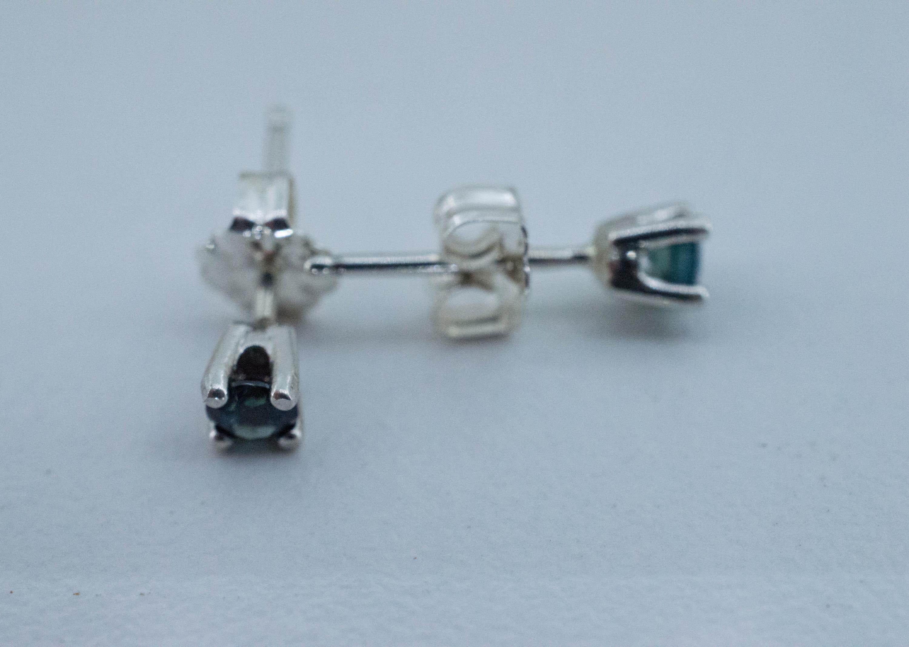 Biashara Sapphire Earrings, Natural Untreated Kenya Sapphire; 0.335cts - Mark Oliver Gems