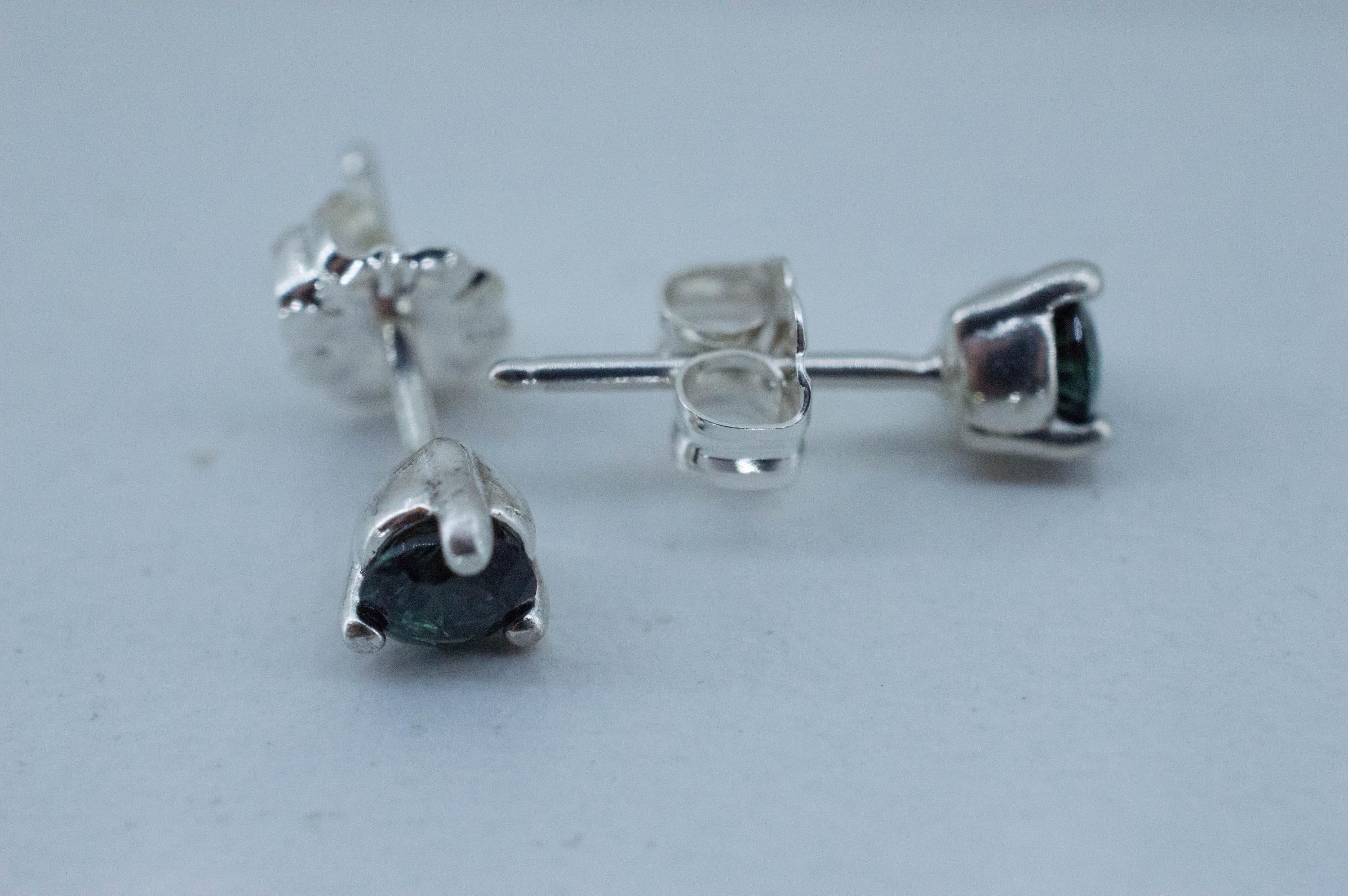 Biashara Sapphire Earrings, Natural Untreated Kenya Sapphire; 0.520cts - Mark Oliver Gems