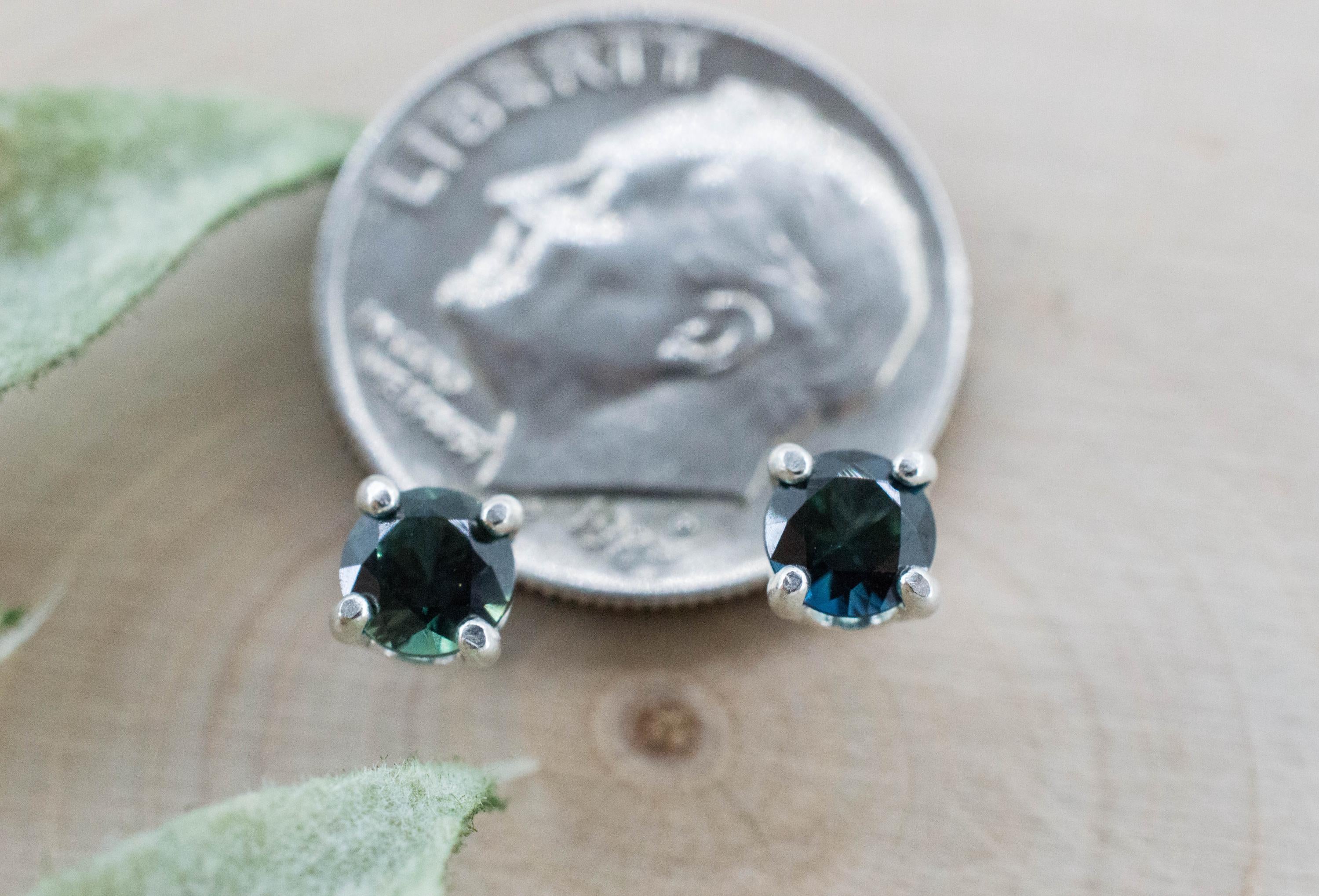 Biashara Sapphire Earrings, Natural Untreated Kenya Sapphire; 0.740cts - Mark Oliver Gems