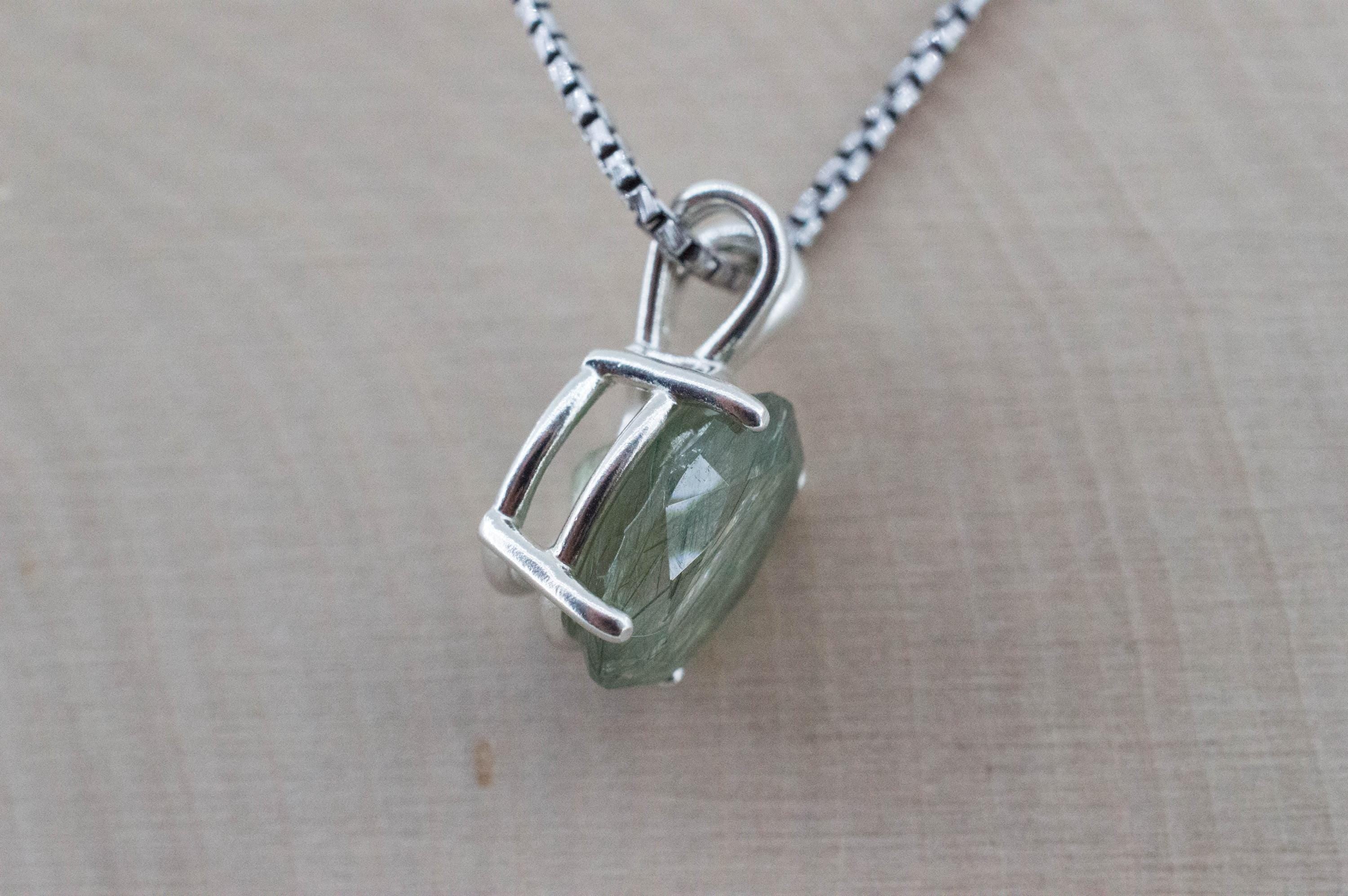 Byssolite Quartz Pendant, Natural Untreated Tanzania Included Quartz; 4.665cts