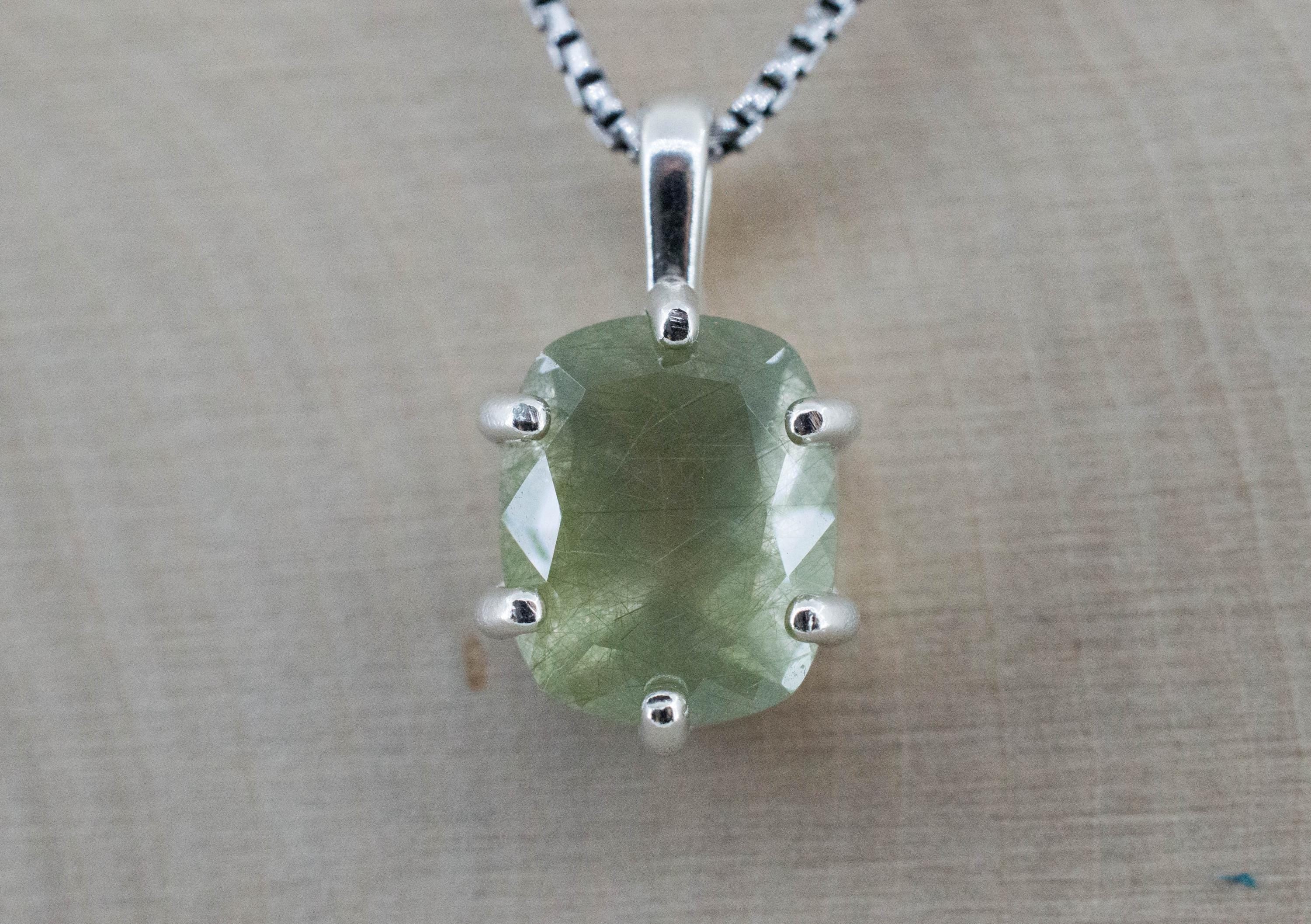 Byssolite Quartz Pendant, Natural Untreated Tanzania Included Quartz; 4.690cts