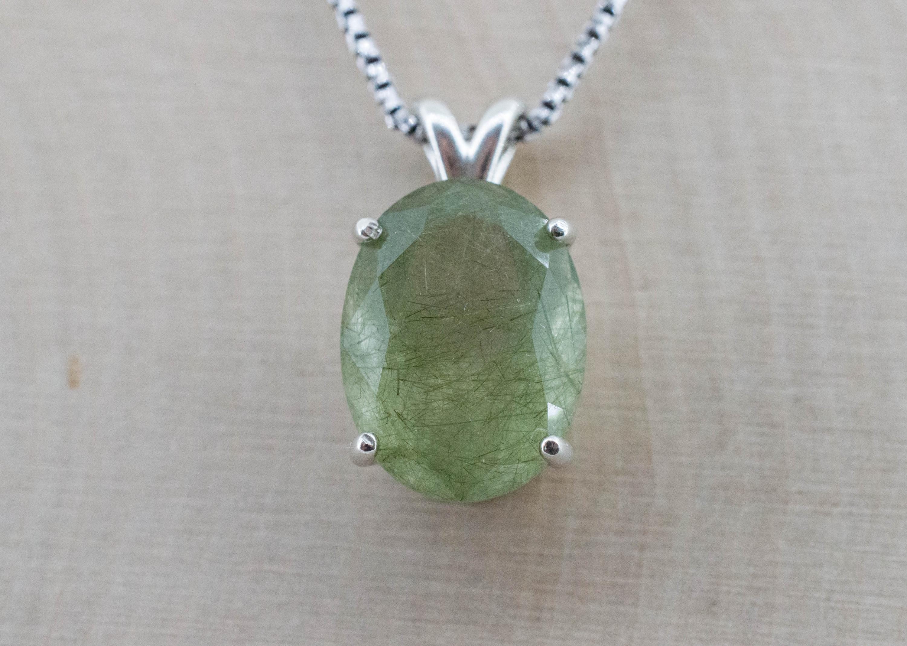 Byssolite Quartz Pendant, Natural Untreated Tanzania Included Quartz; 9.005cts