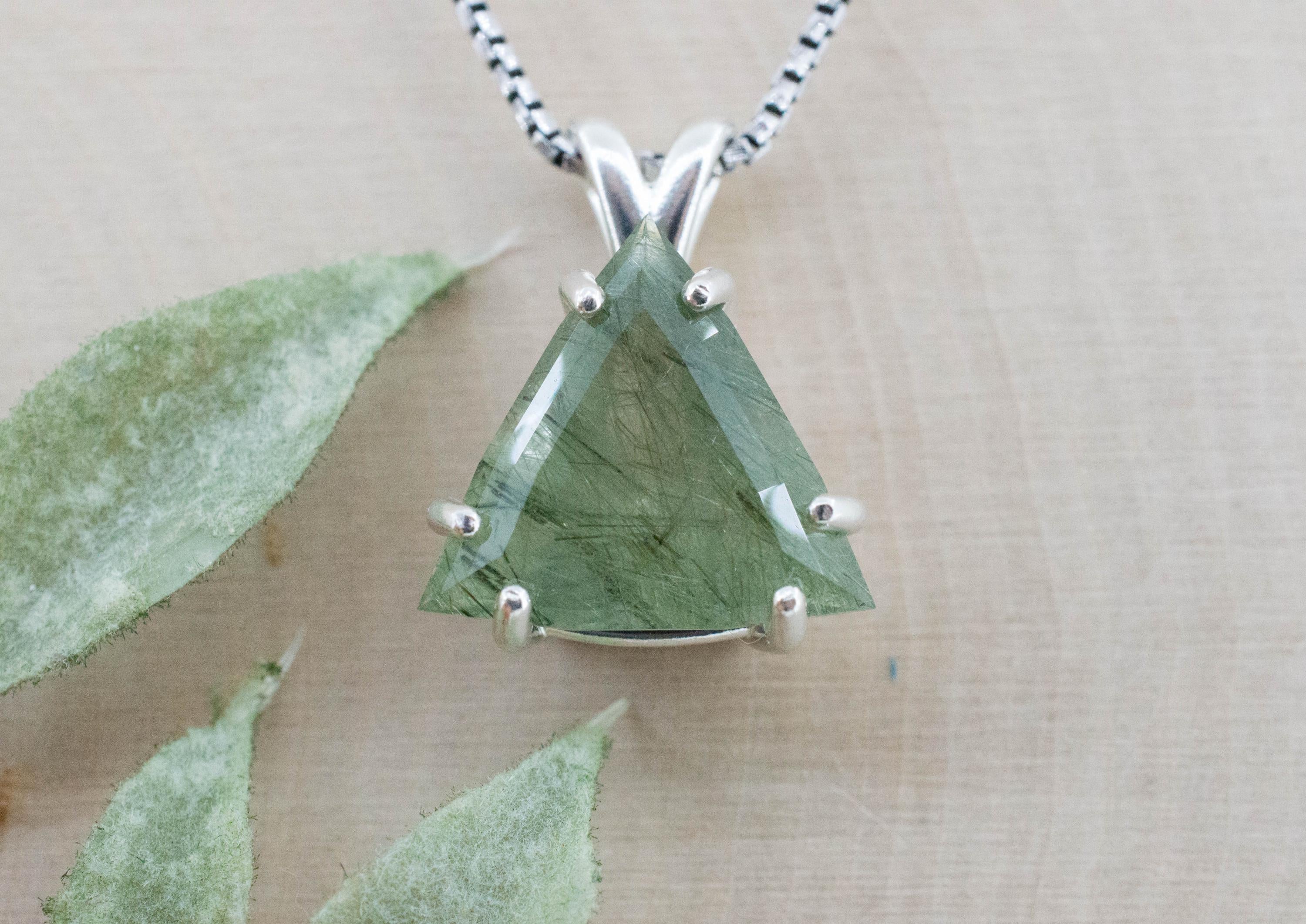 Byssolite Quartz Pendant, Natural Untreated Tanzania Included Quartz; 8.605cts