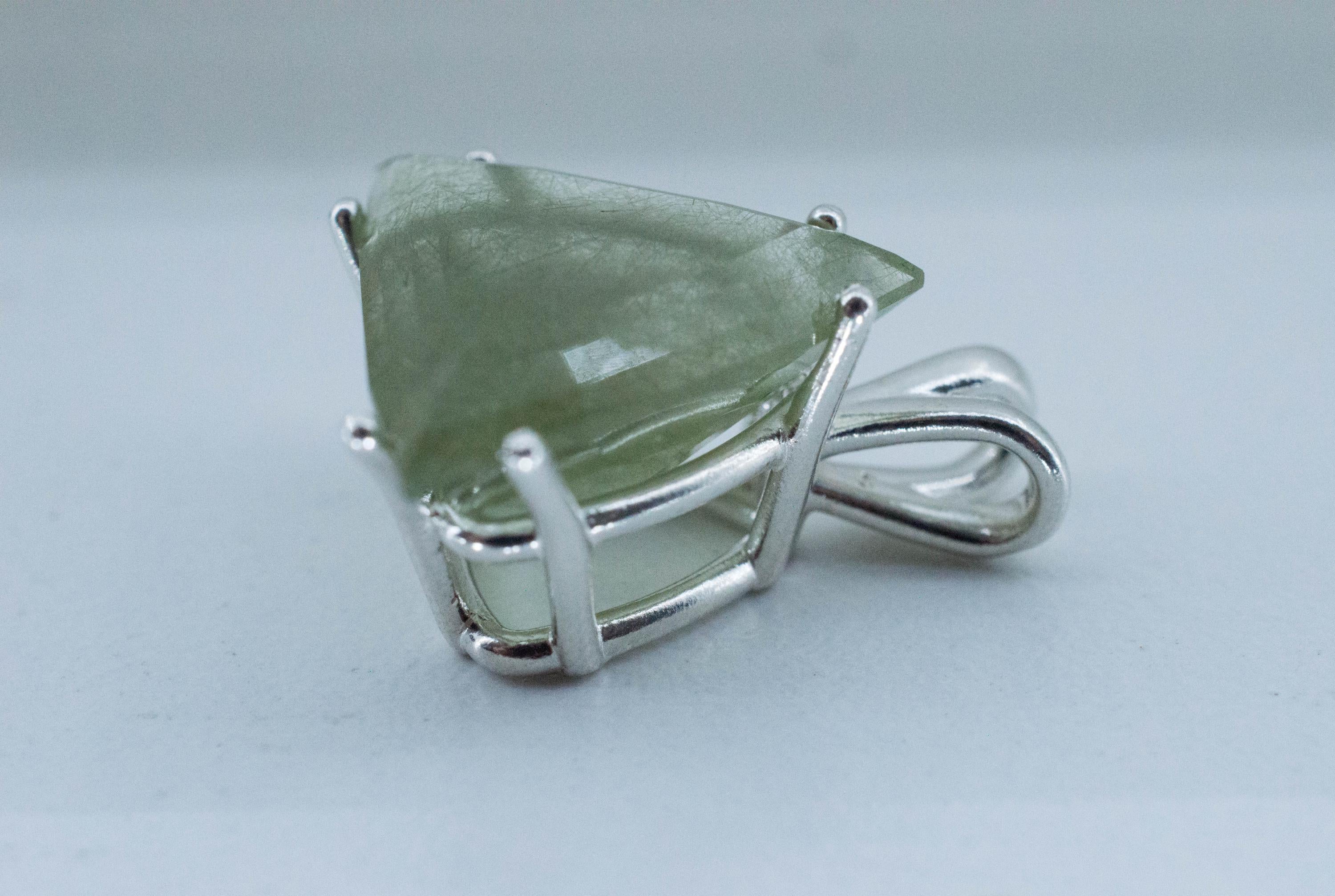 Byssolite Quartz Pendant, Natural Untreated Tanzania Included Quartz; 12.915cts