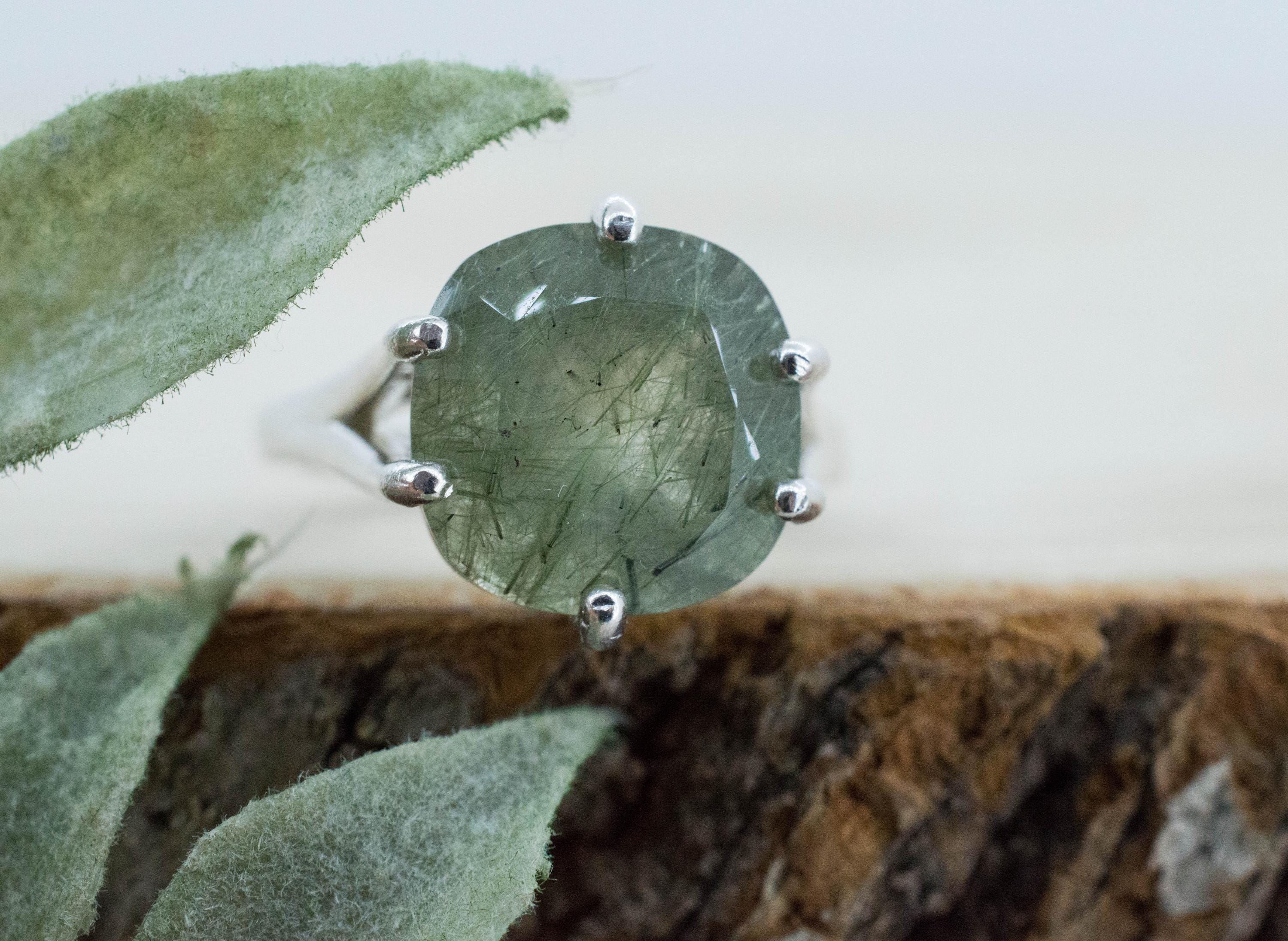 Byssolite Quartz Ring; Natural Untreated Tanzania Included Quartz; 6.555cts