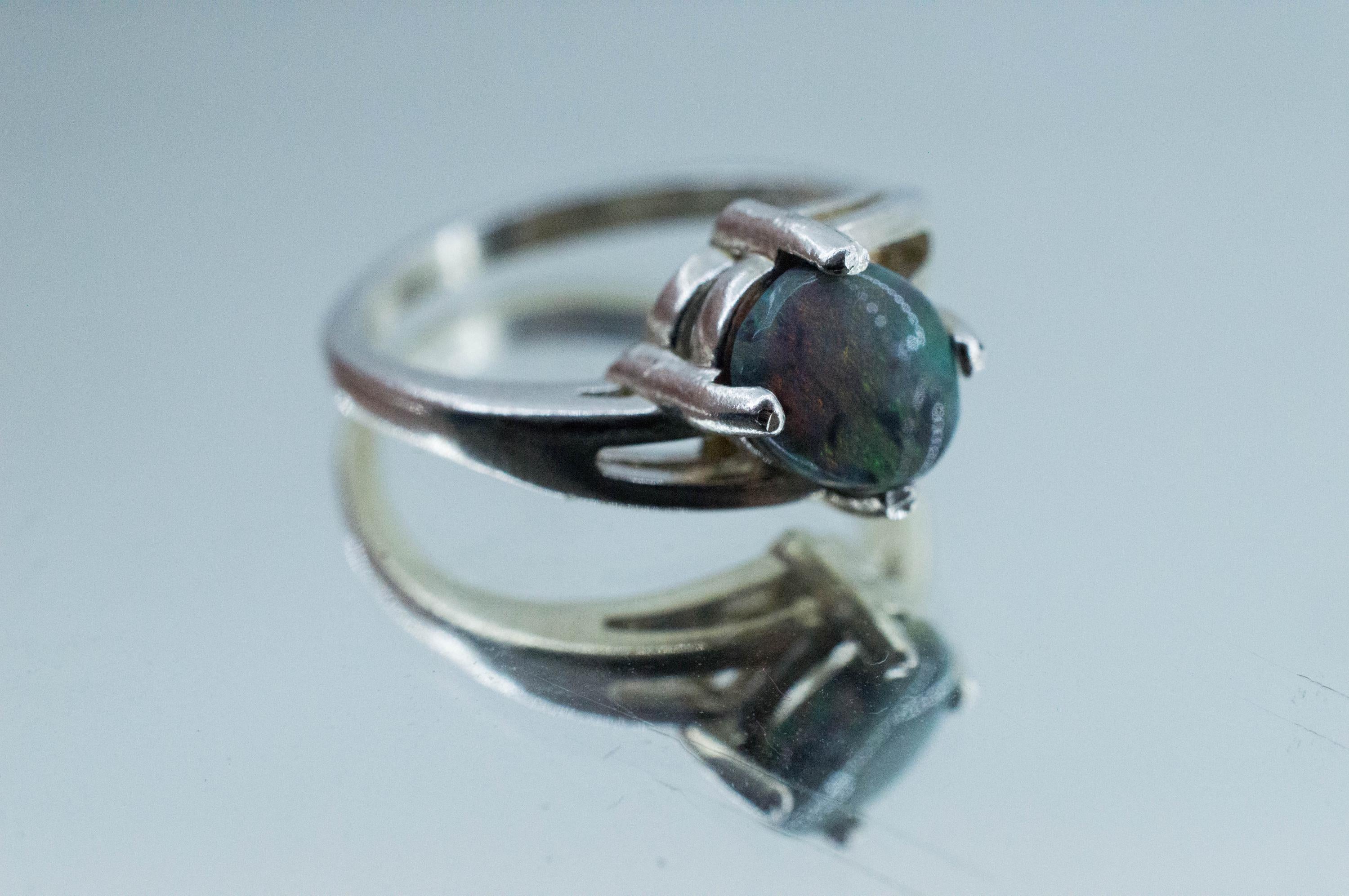 Black Opal Ring, Natural Untreated Australian Lightning Ridge Opal; 1.050cts - Mark Oliver Gems