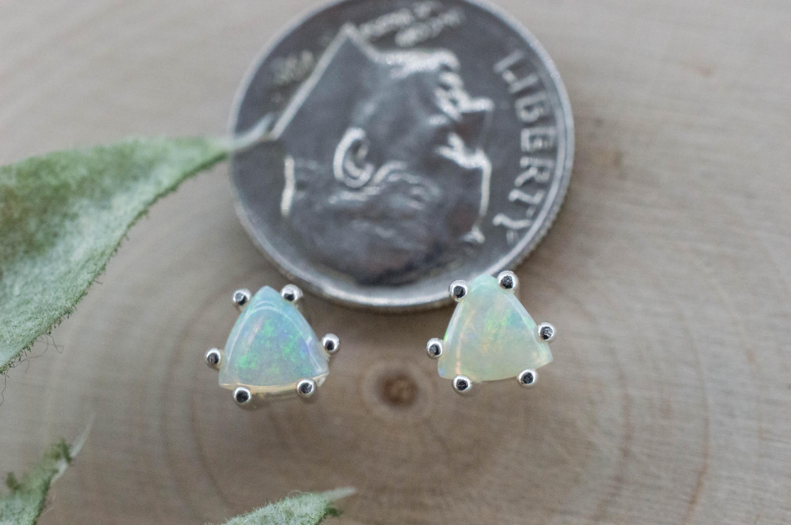 Opal Earrings, Natural Untreated Australian Opal; 0.485cts - Mark Oliver Gems