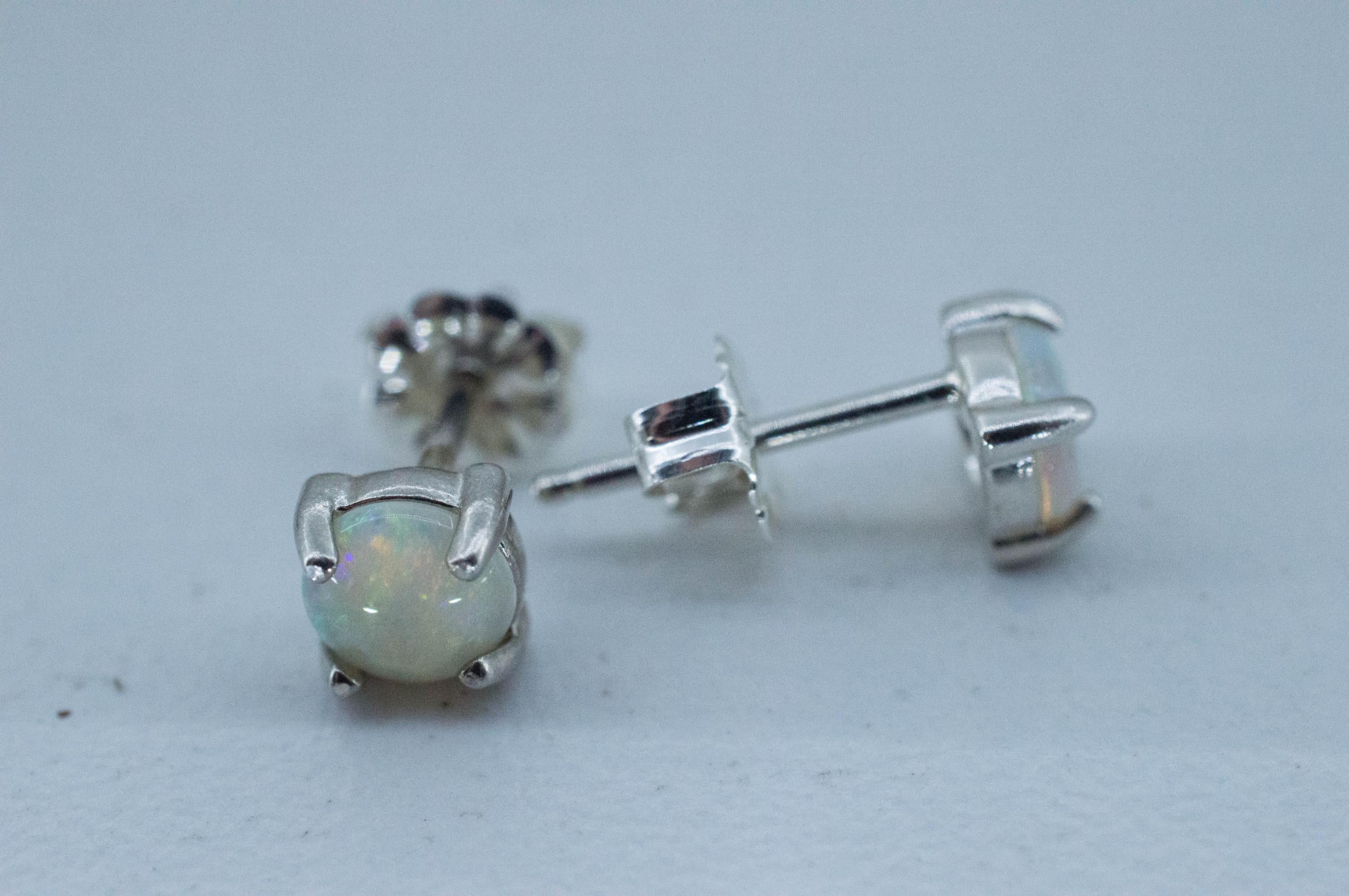 Opal Earrings, Natural Untreated Australian Opal; 0.500cts - Mark Oliver Gems