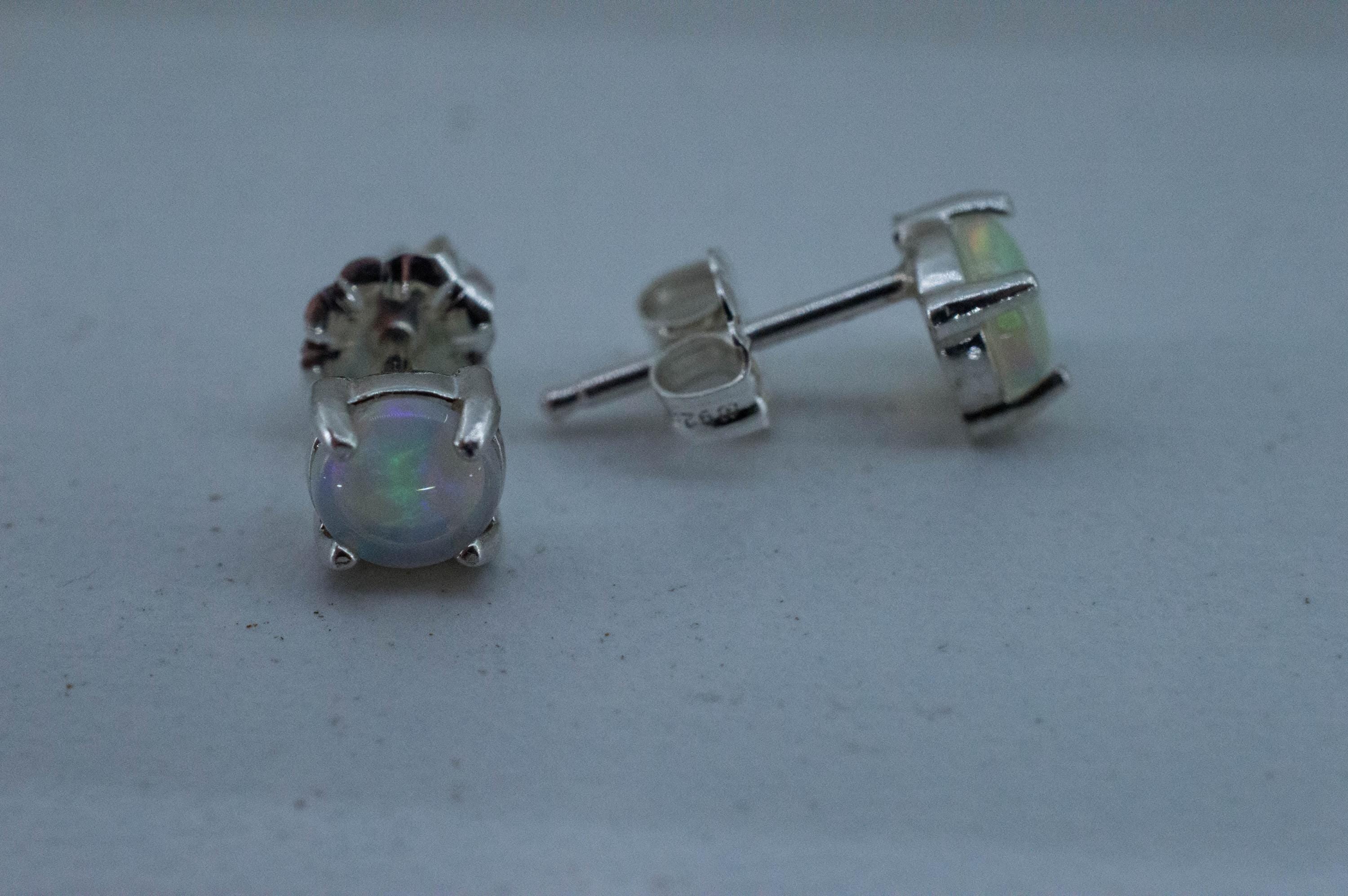 Opal Earrings, Natural Untreated Australian Opal; 0.545cts - Mark Oliver Gems