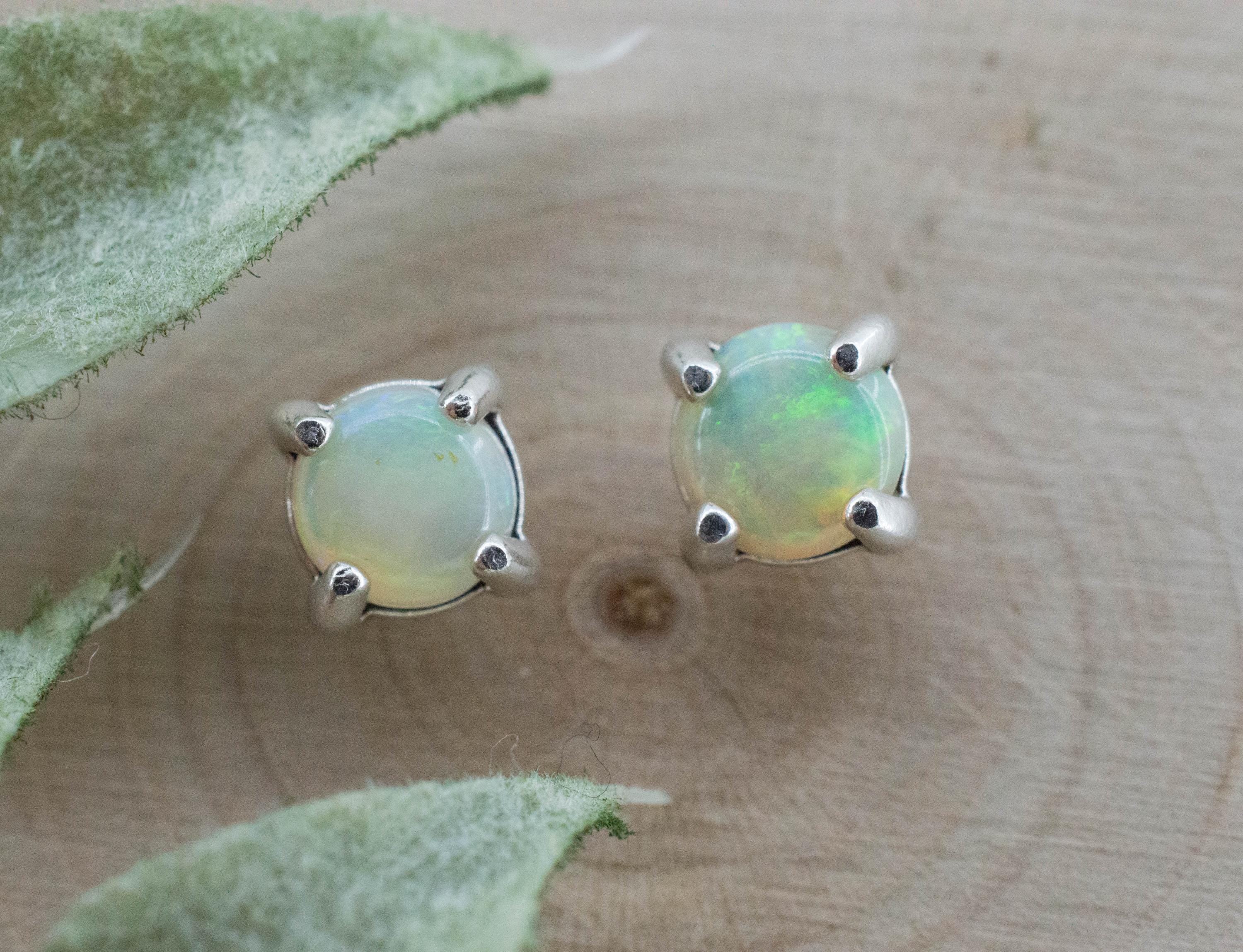 Opal Earrings, Natural Untreated Australian Opal; 0.705cts - Mark Oliver Gems