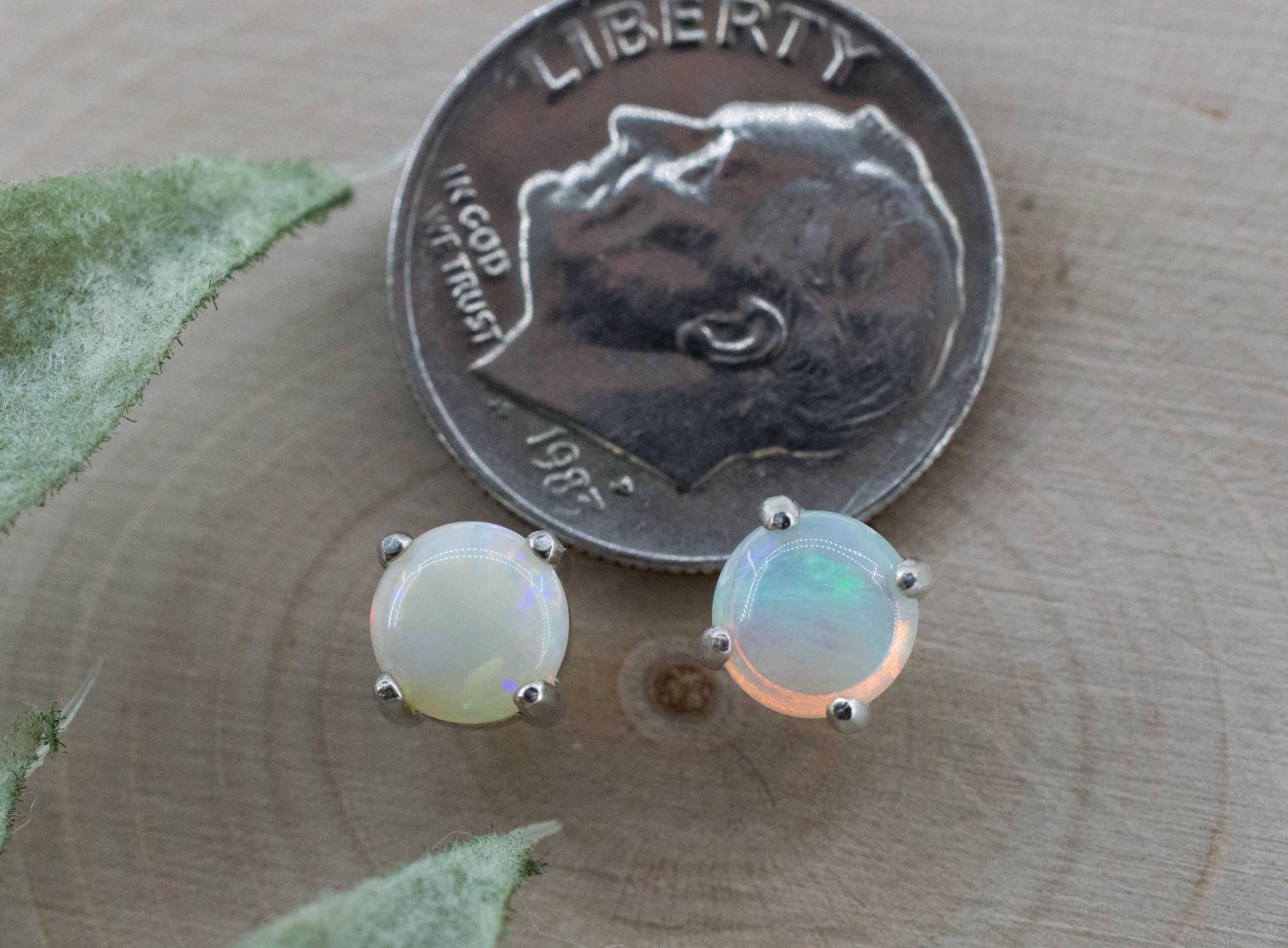 Opal Earrings, Natural Untreated Australian Opal; 0.775cts - Mark Oliver Gems