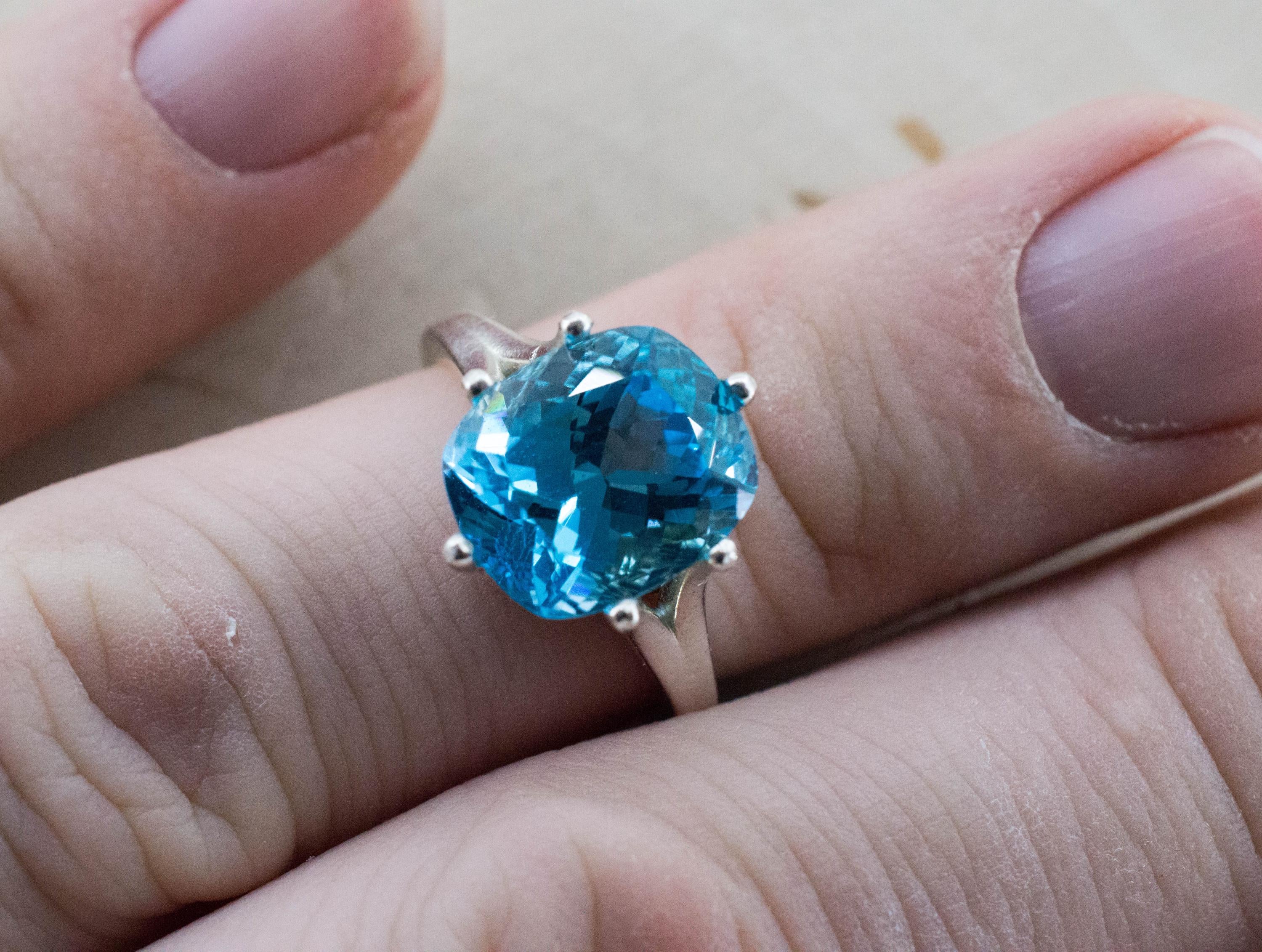 Blue Topaz Ring, Natural Brazil Topaz; 0.985cts - Mark Oliver Gems