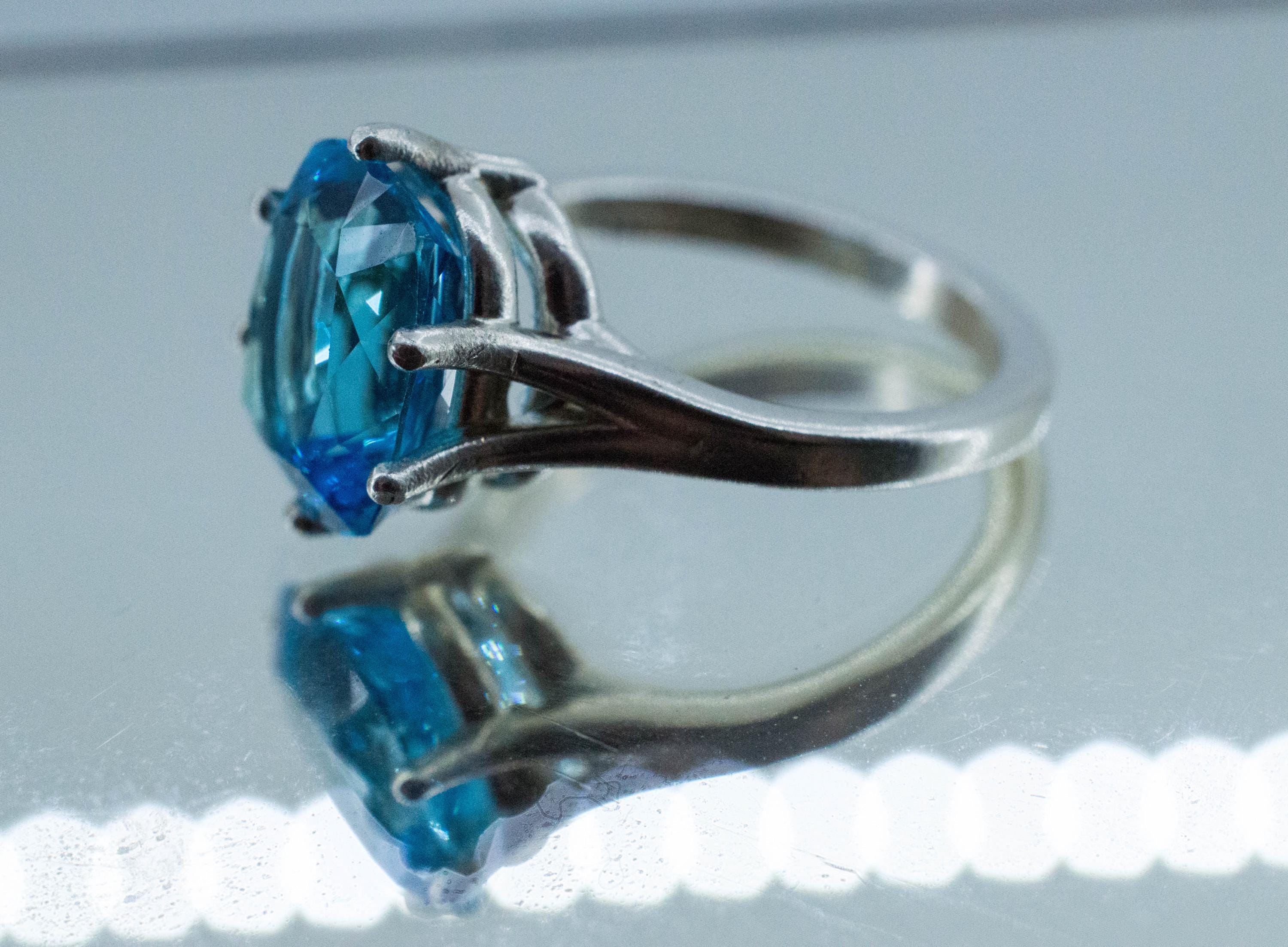 Blue Topaz Ring, Natural Brazil Topaz; 0.985cts - Mark Oliver Gems