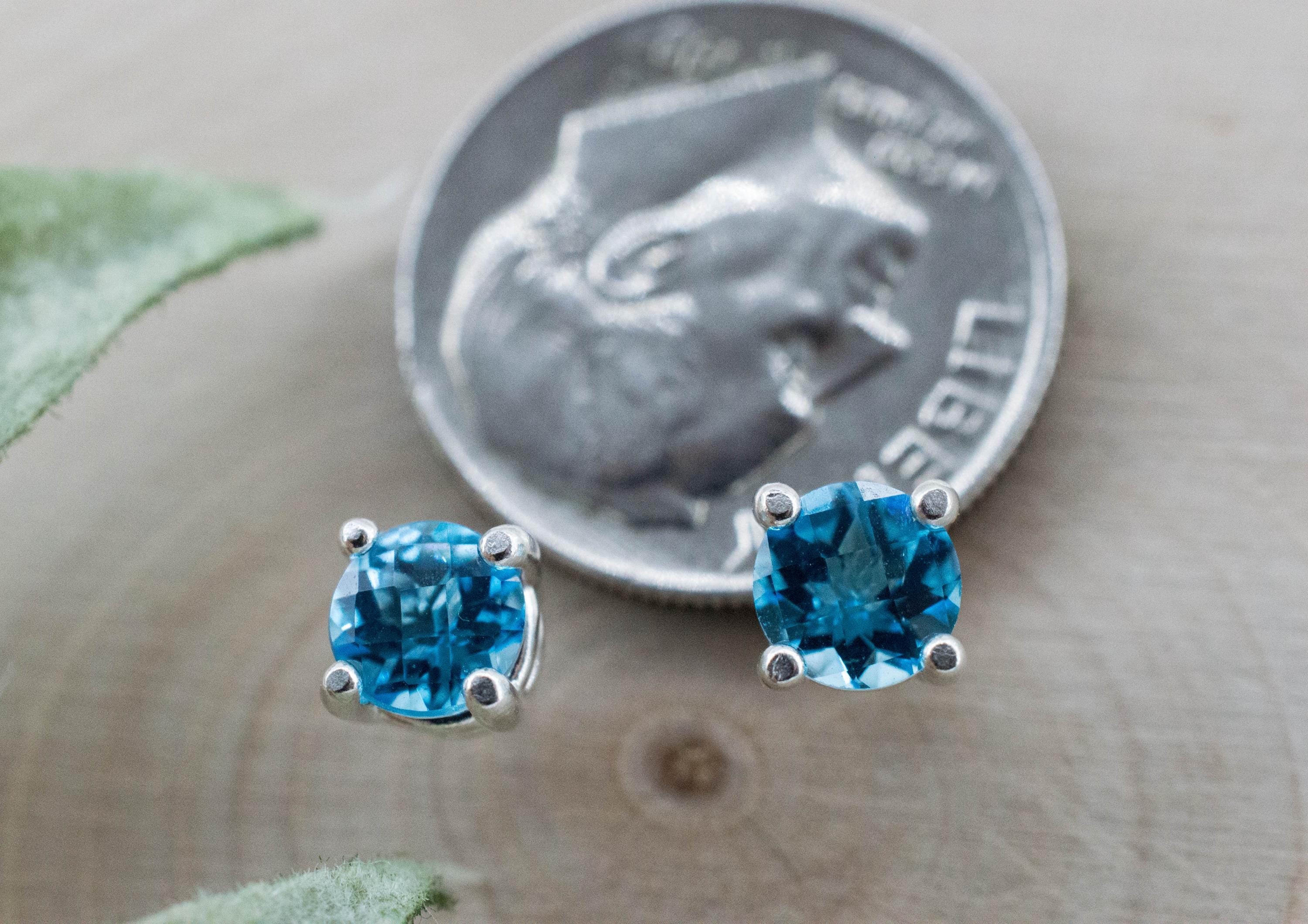 Blue Topaz Earrings; Natural Brazil Topaz; 1.180cts - Mark Oliver Gems