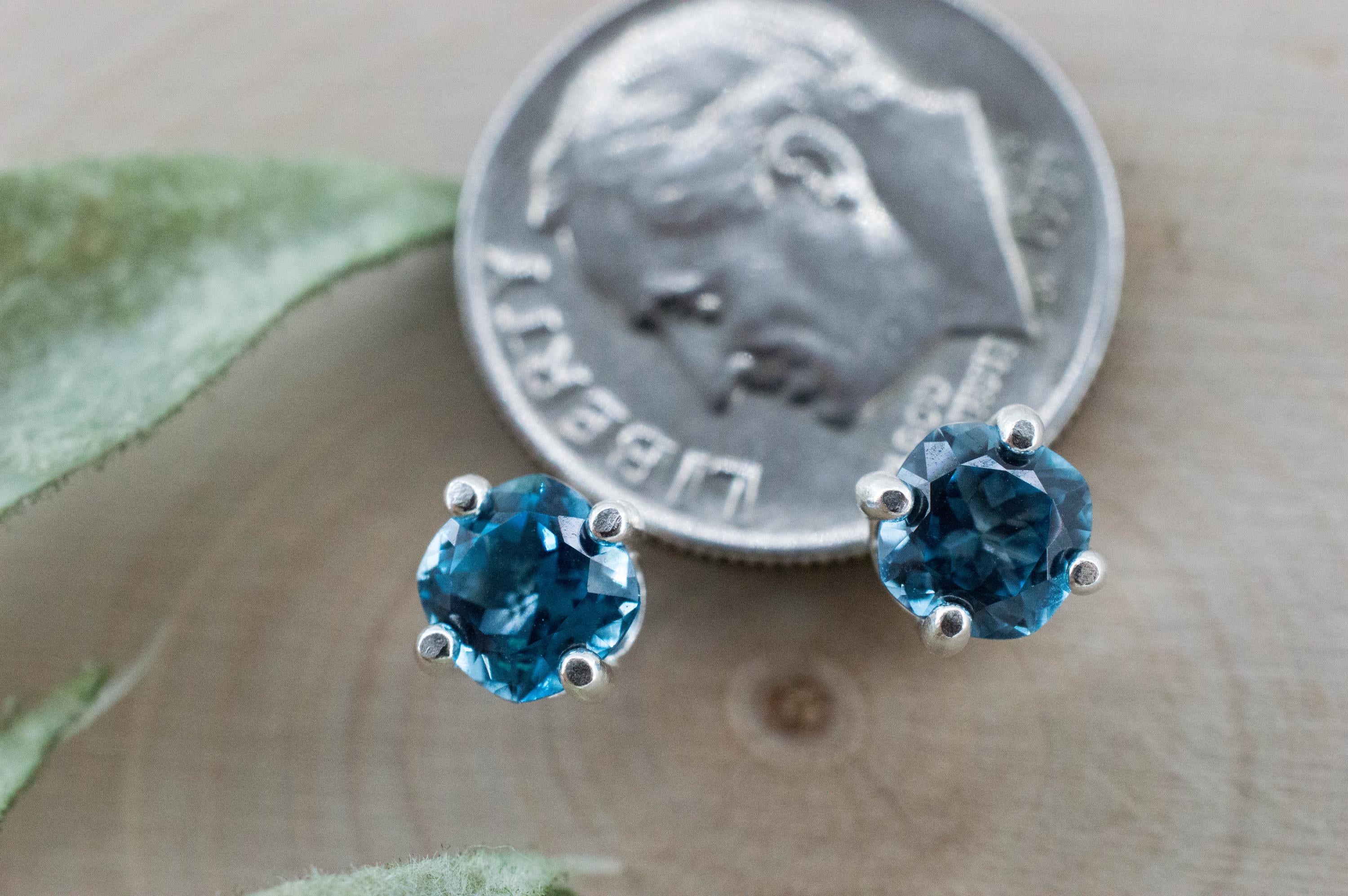 Blue Topaz Earrings; Natural Brazil Topaz; 1.280cts - Mark Oliver Gems