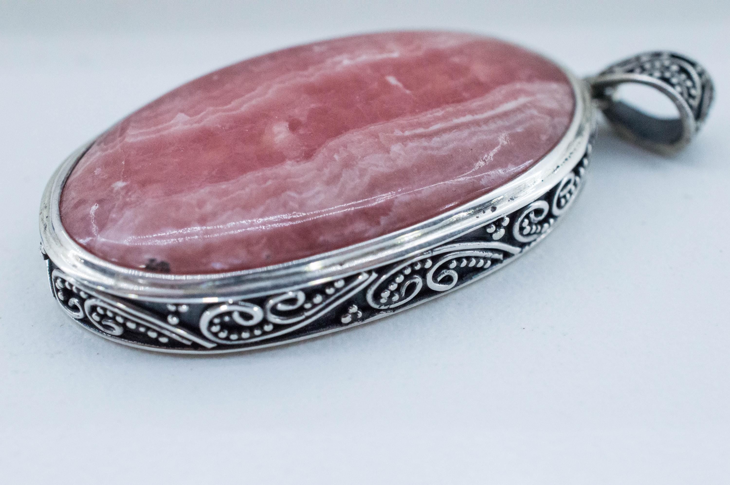 Rhodochrosite Pendant; Natural Untreated Argentina Rhodochrosite - Mark Oliver Gems