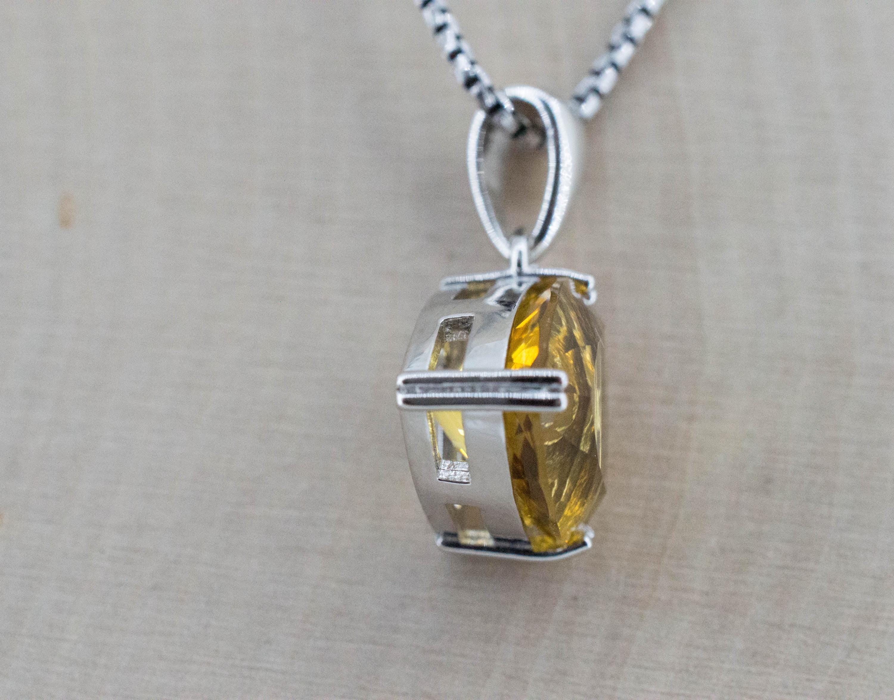 Citrine Pendant; Natural Untreated Congo Citrine; 5.060cts - Mark Oliver Gems