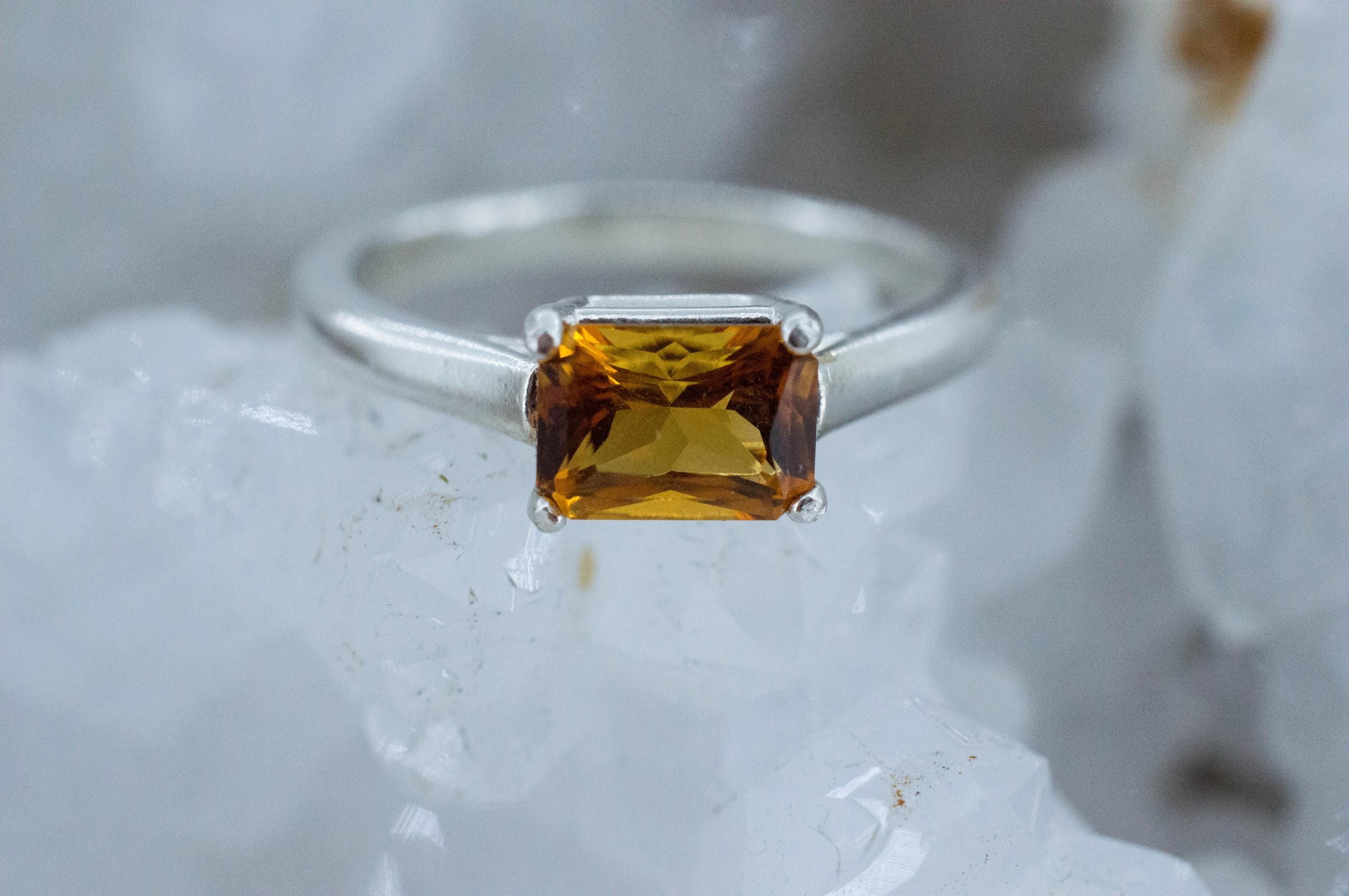 Citrine Ring; Natural Untreated Uruguay Citrine; 0.905cts - Mark Oliver Gems