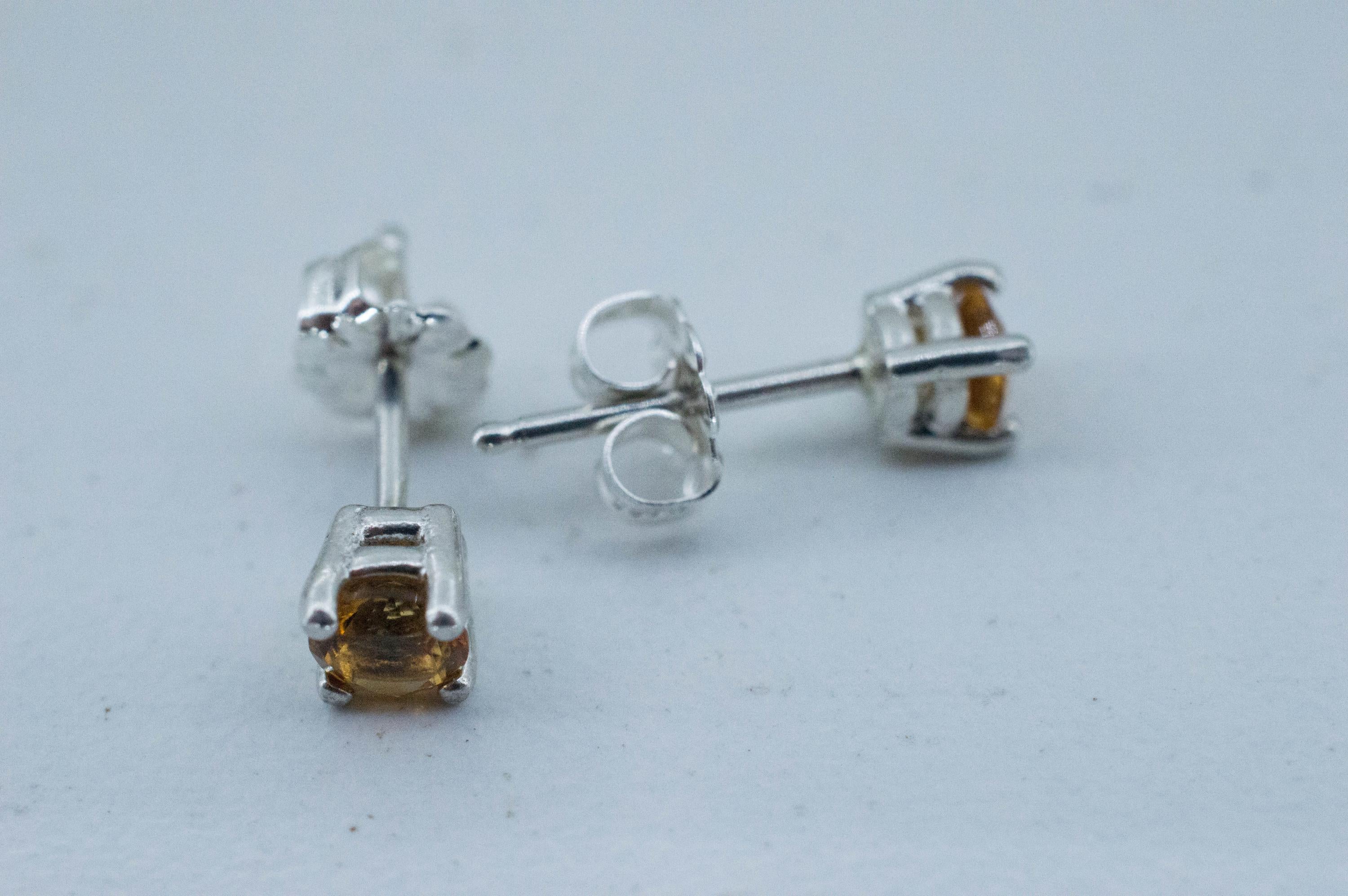 Citrine Earrings; Natural Untreated Uruguay Citrine; 0.375cts - Mark Oliver Gems