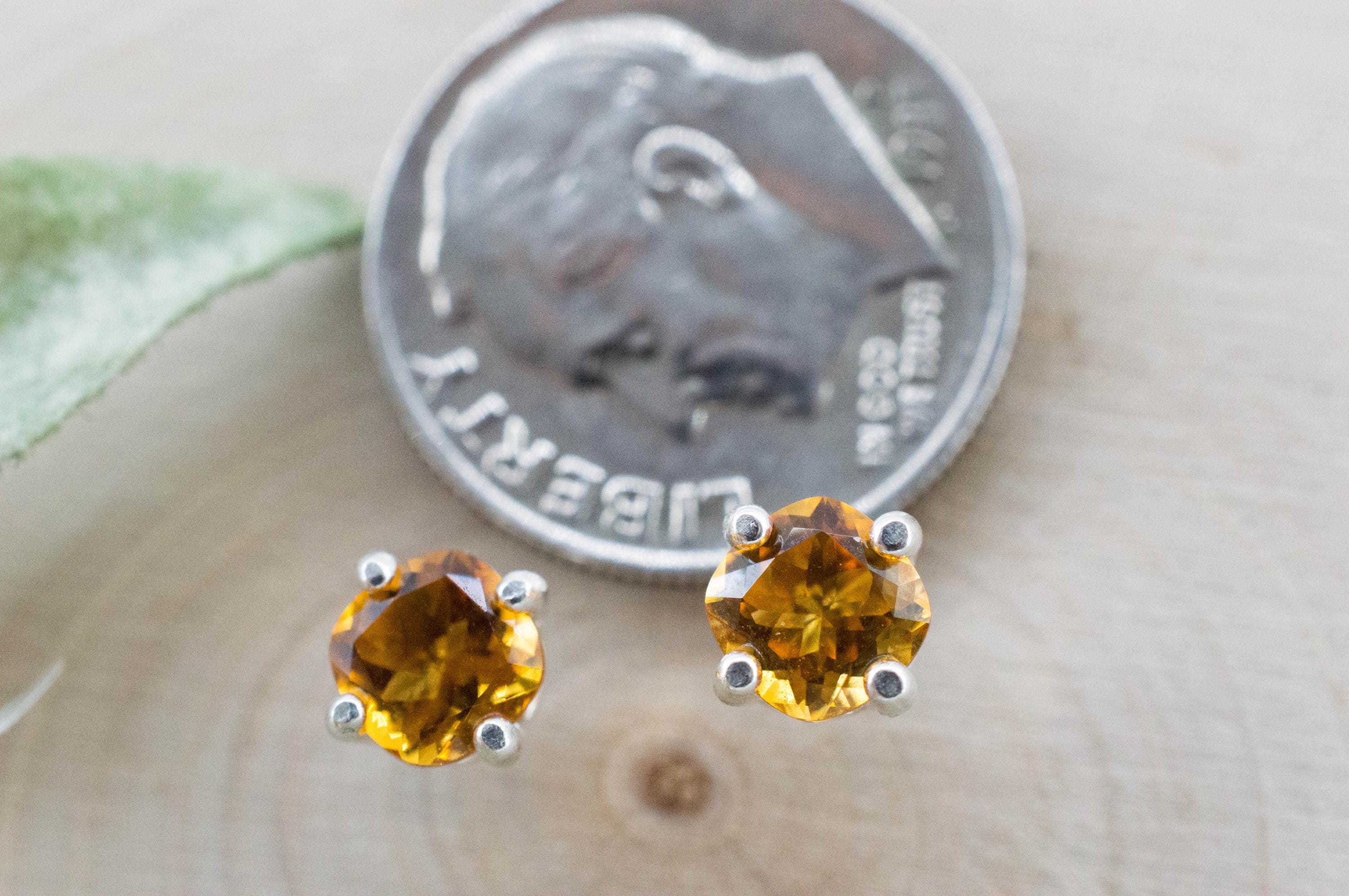 Citrine Earrings; Natural Untreated Uruguay Citrine; 0.935cts - Mark Oliver Gems