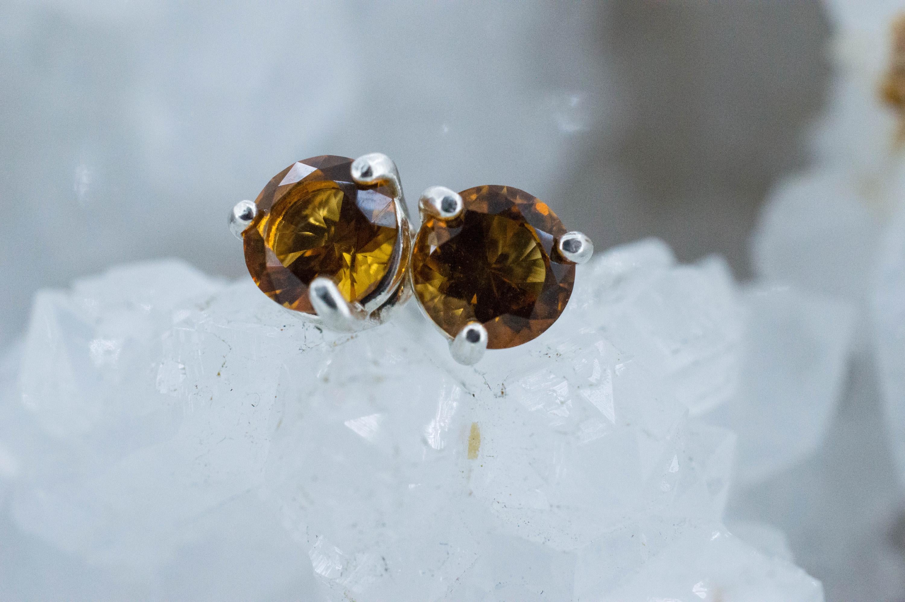 Citrine Earrings; Natural Untreated Uruguay Citrine; 1.315cts - Mark Oliver Gems