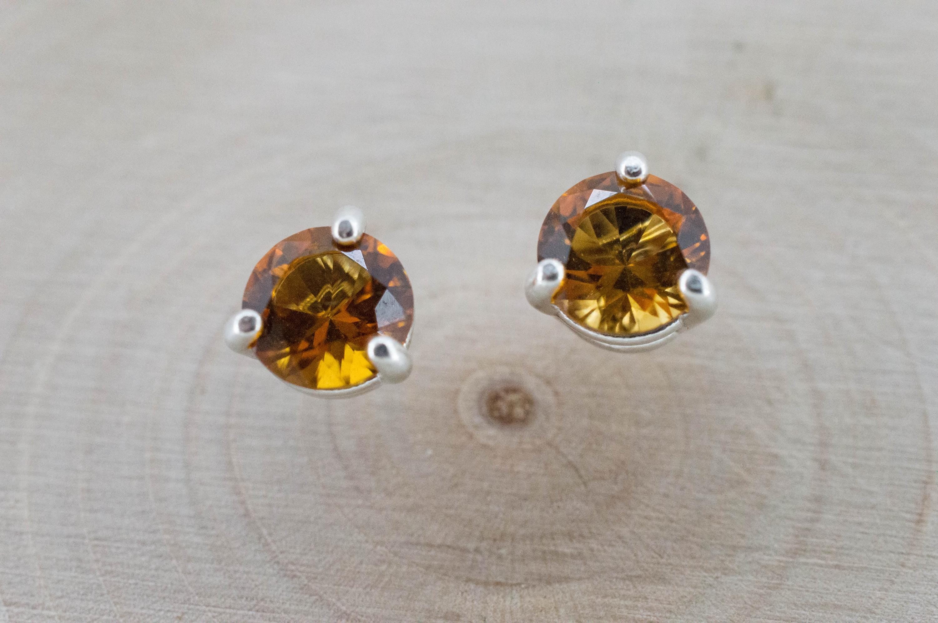 Citrine Earrings; Natural Untreated Uruguay Citrine; 1.315cts - Mark Oliver Gems