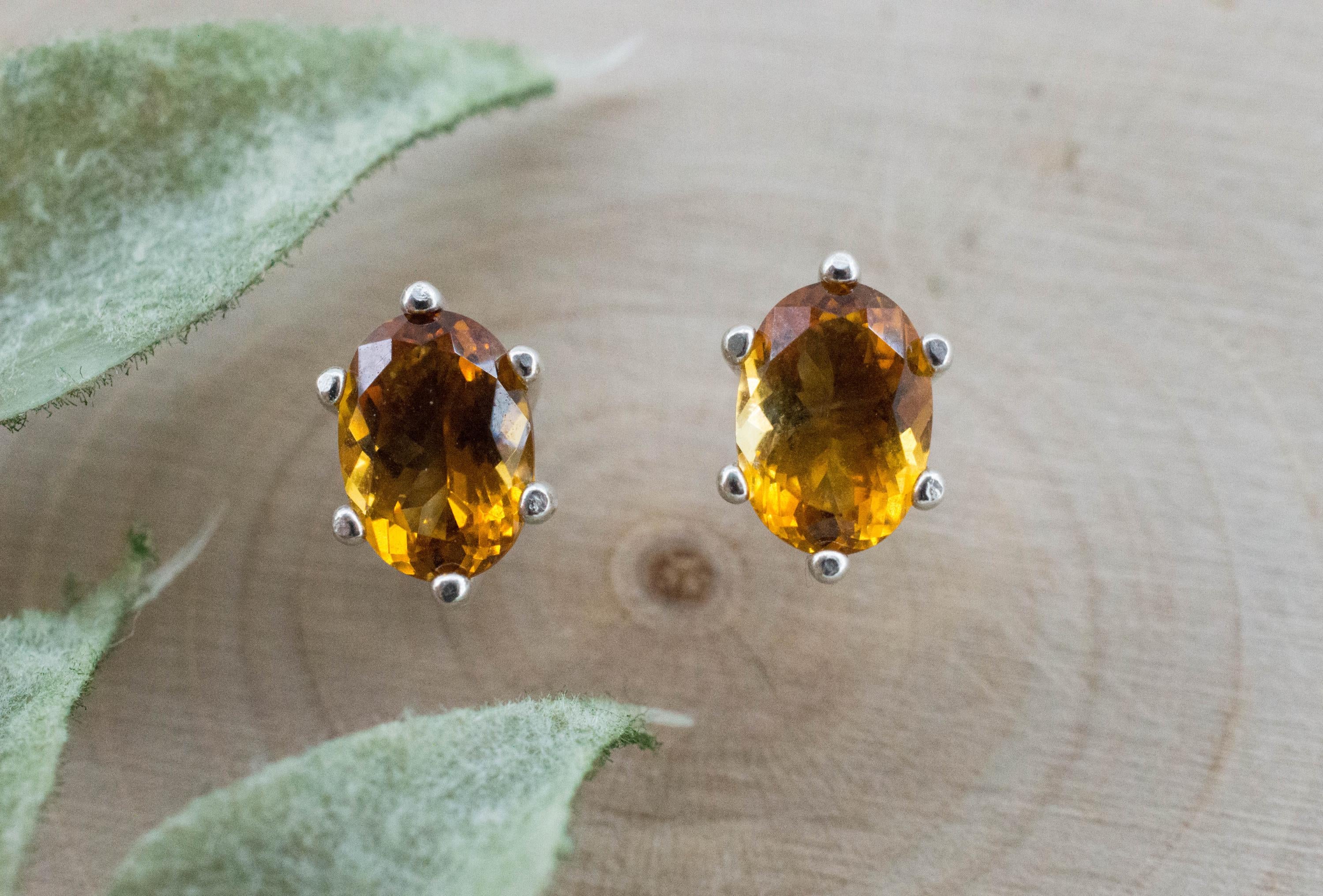 Citrine Earrings; Natural Untreated Uruguay Citrine; 1.400cts - Mark Oliver Gems