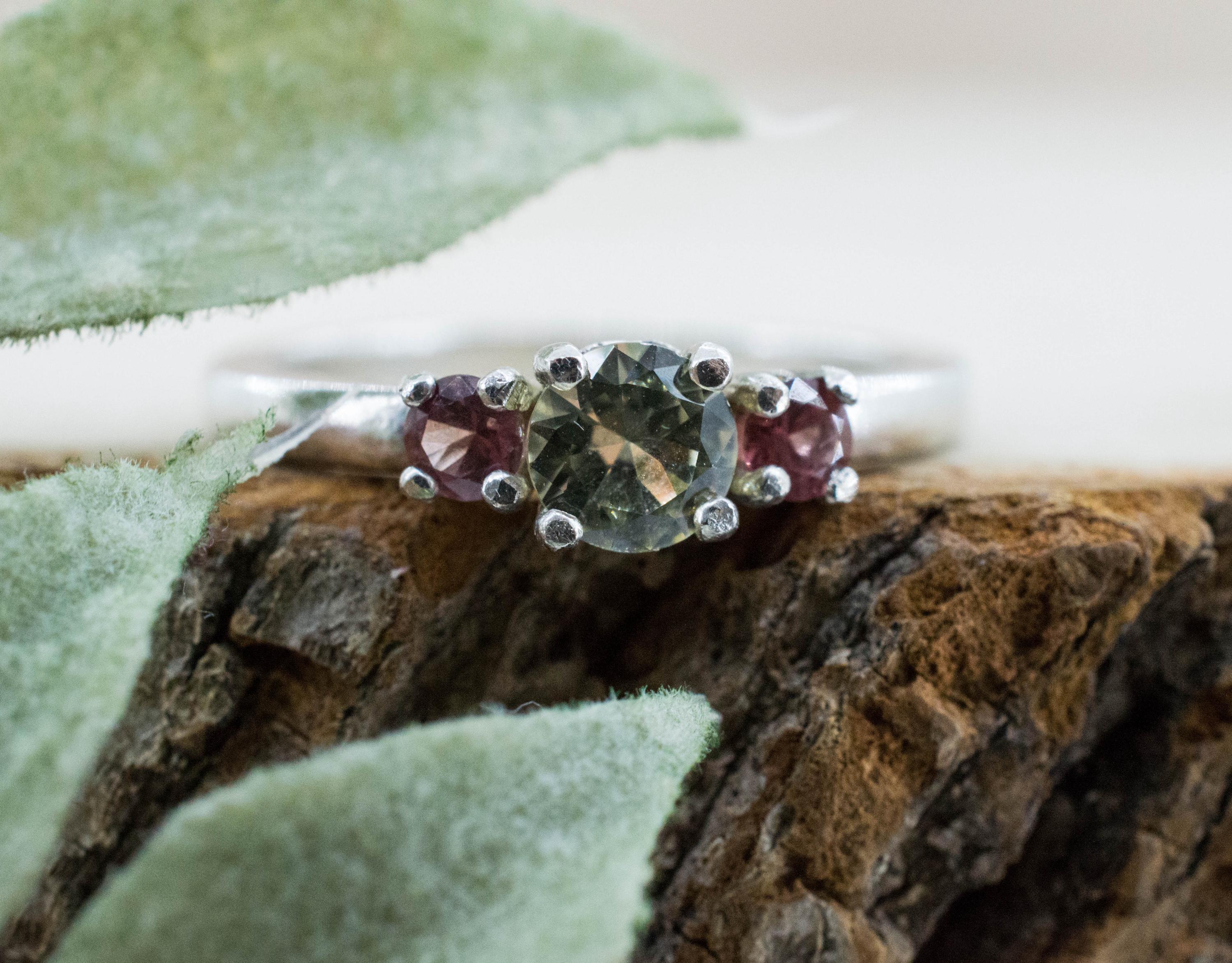 Grossular and Imperial Garnet Ring, Natural Untreated Tanzania Garnets - Mark Oliver Gems