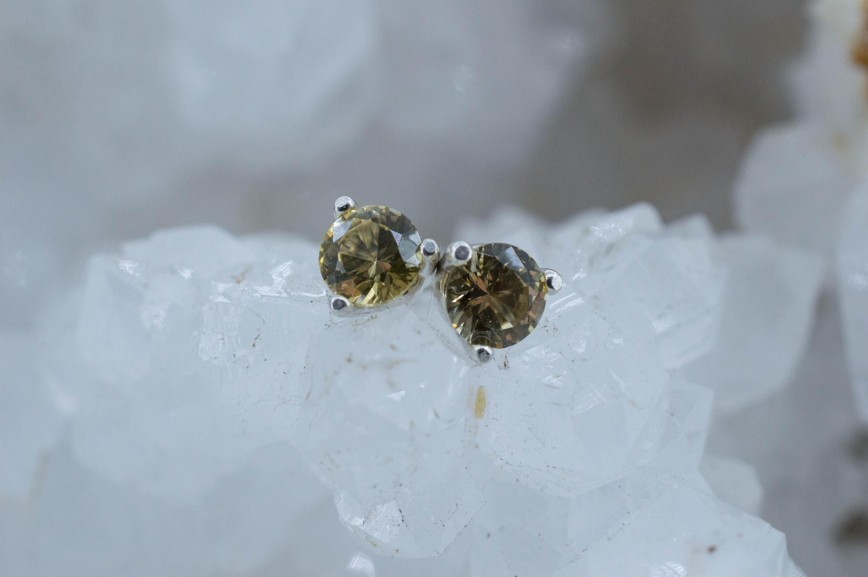 Grossular Garnet Earrings; Natural Untreated Tanzania Garnet; 0.655cts - Mark Oliver Gems