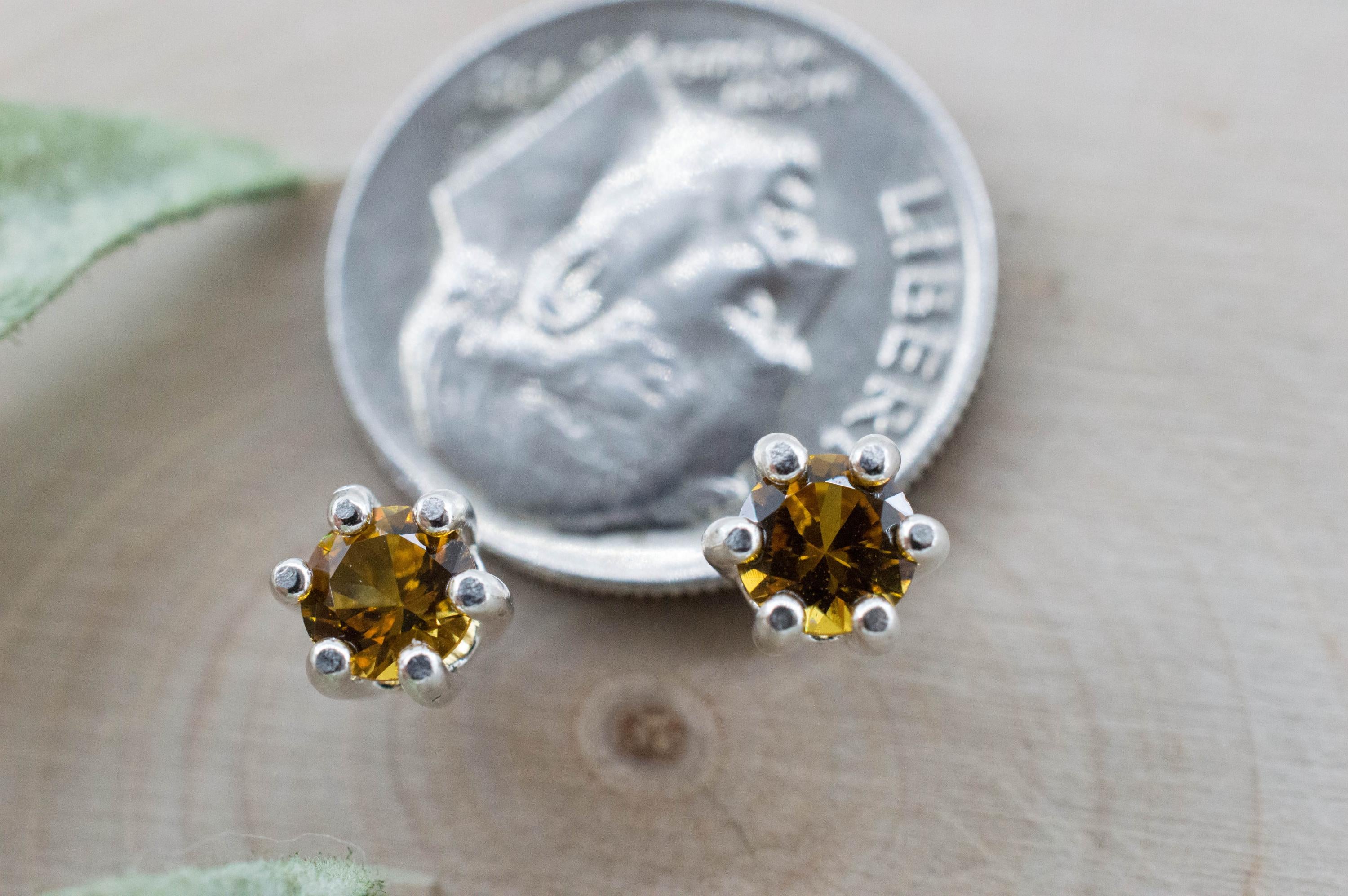 Grossular Garnet Earrings; Natural Untreated Tanzania Garnet; 0.680cts - Mark Oliver Gems