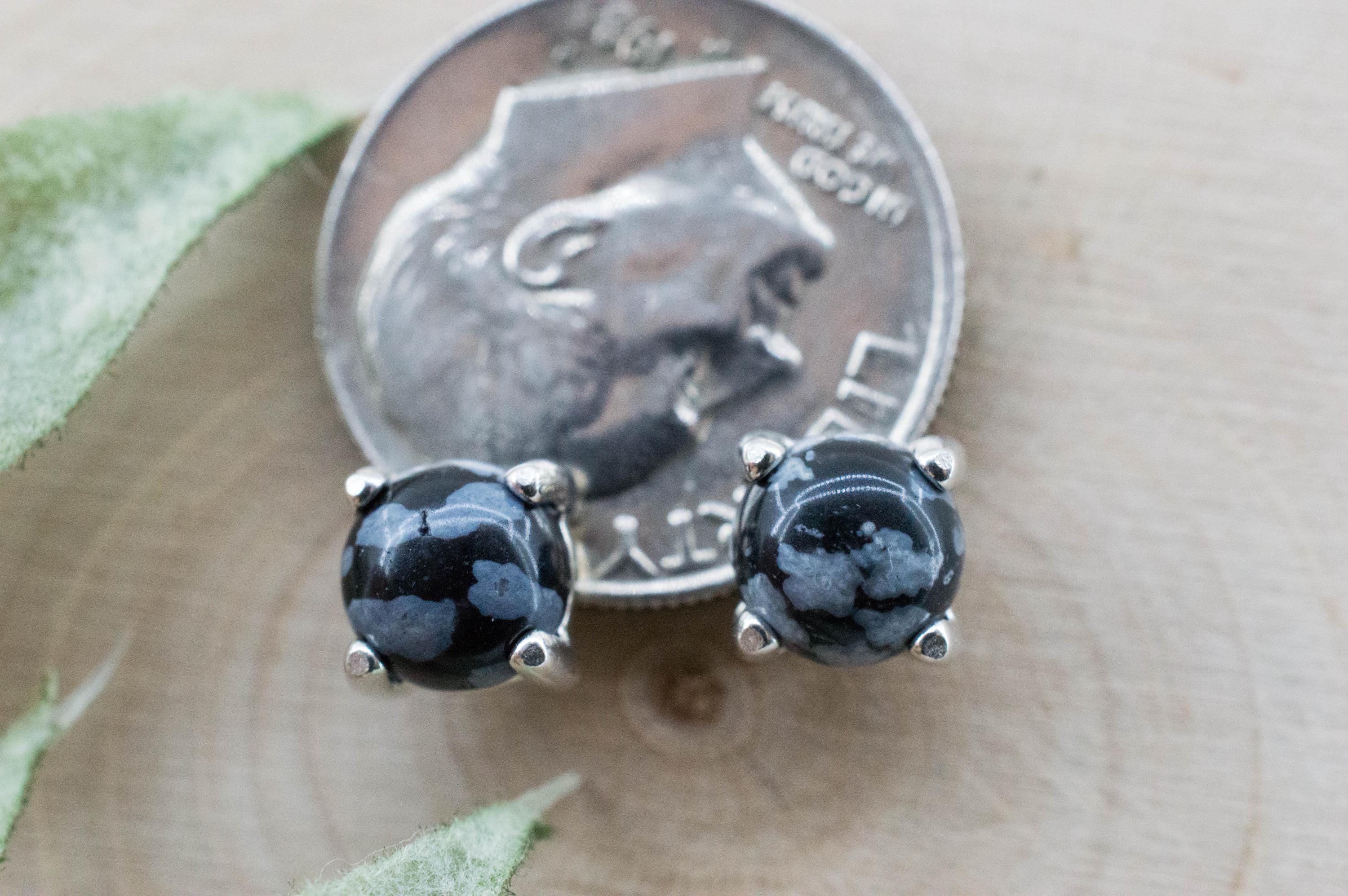 Snowflake Obsidian Earrings; Genuine Untreated Utah Obsidian; 1.100cts - Mark Oliver Gems