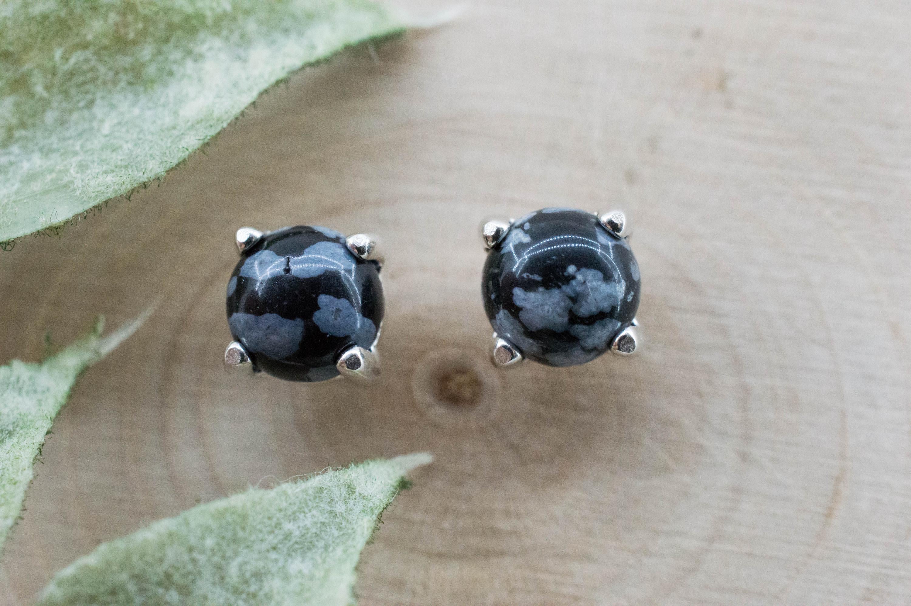 Snowflake Obsidian Earrings; Genuine Untreated Utah Obsidian; 1.100cts - Mark Oliver Gems