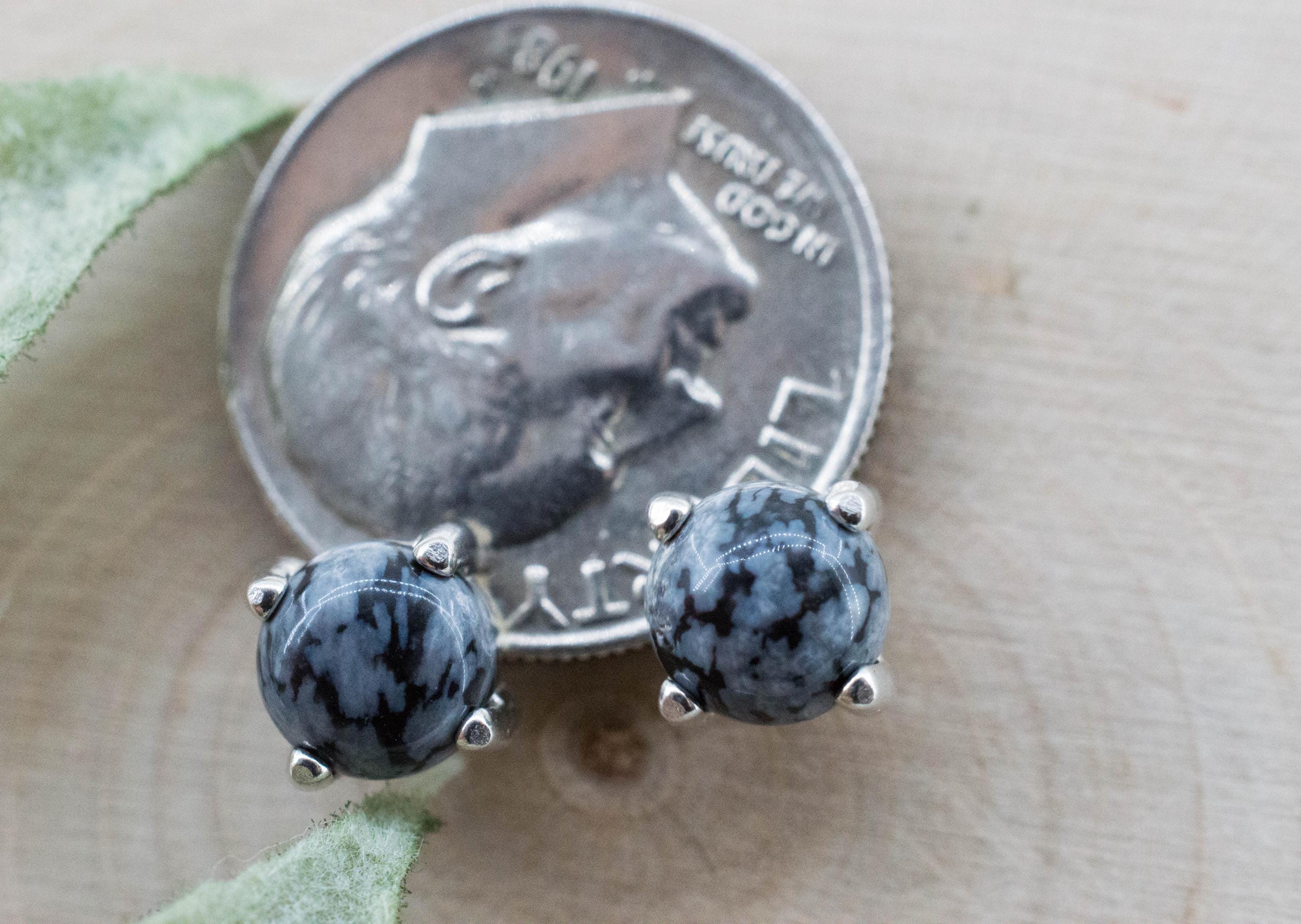 Snowflake Obsidian Earrings; Genuine Untreated Utah Obsidian; 1.130cts - Mark Oliver Gems