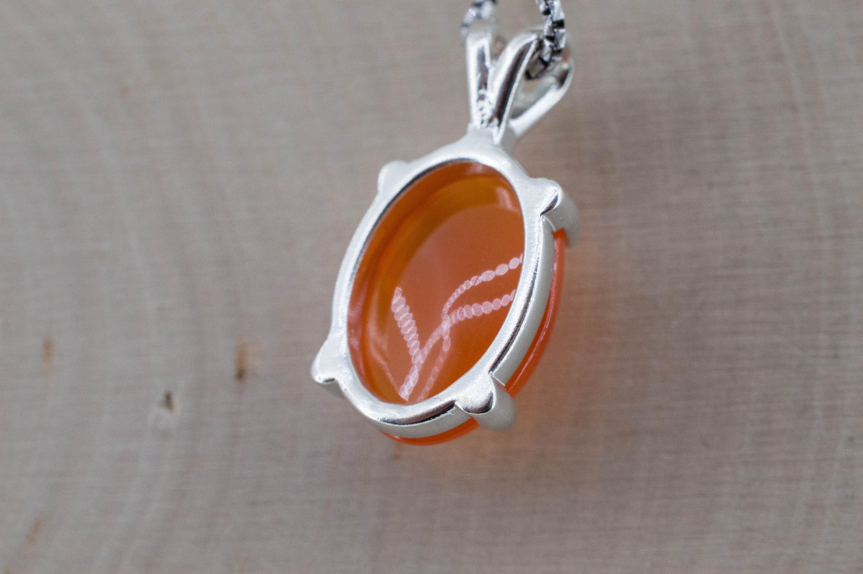 Carnelian Pendant, Natural Untreated India Carnelian; 9.210cts - Mark Oliver Gems