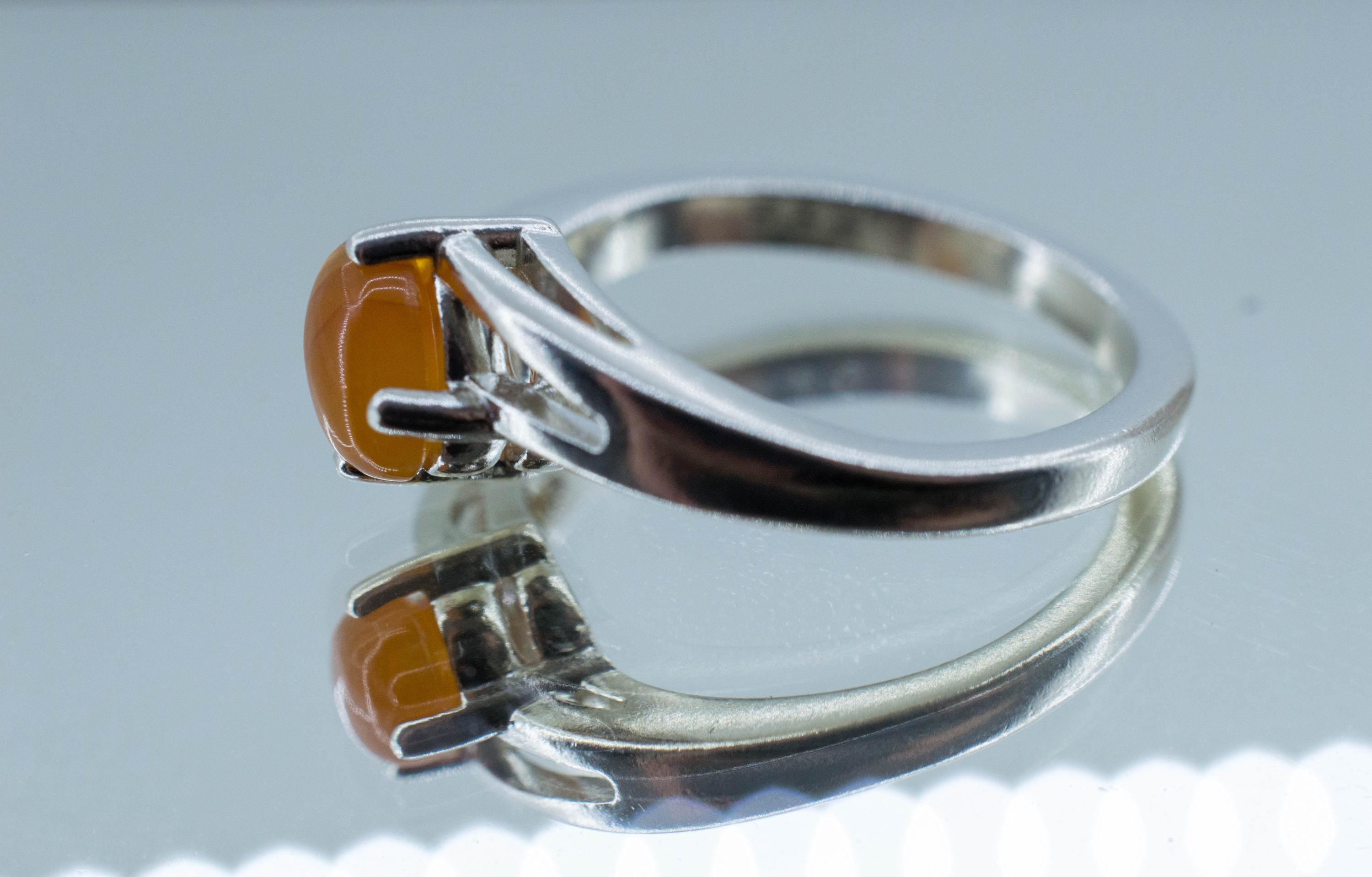 Carnelian Ring, Natural Untreated New Jersey Carnelian; 0.865cts - Mark Oliver Gems