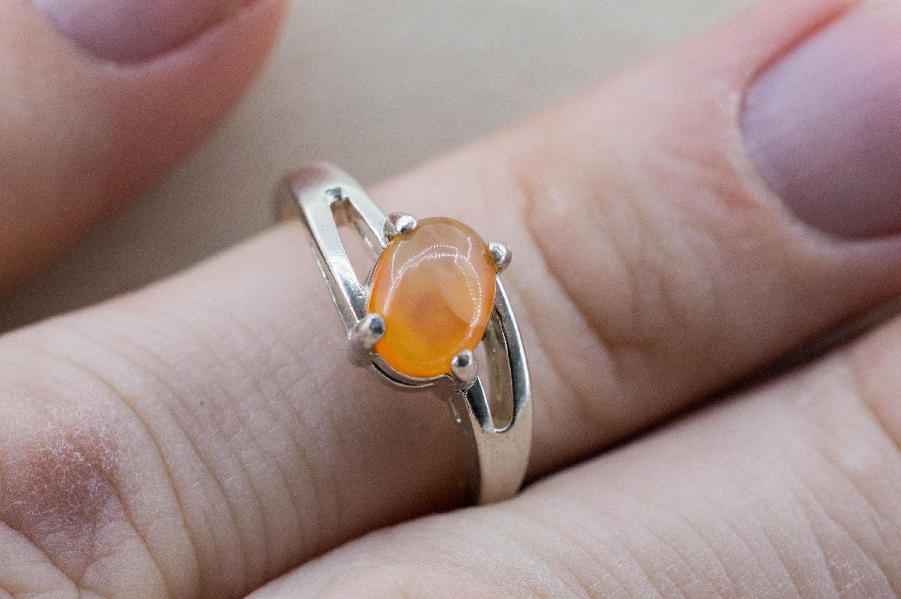 Carnelian Ring, Natural Untreated New Jersey Carnelian; 1.000cts - Mark Oliver Gems