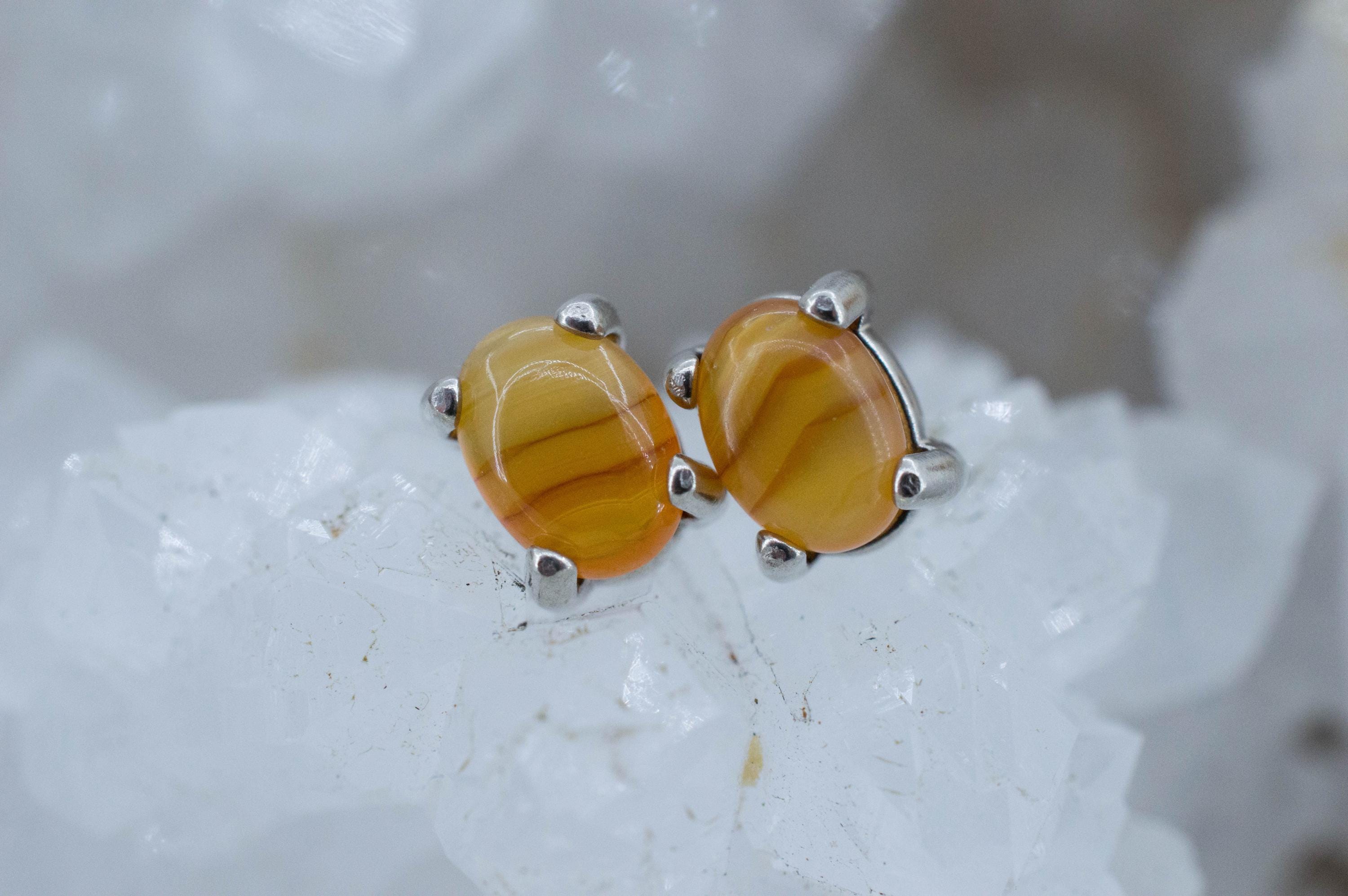 Carnelian Earrings, Natural Untreated New Jersey Carnelian; 1.425cts - Mark Oliver Gems