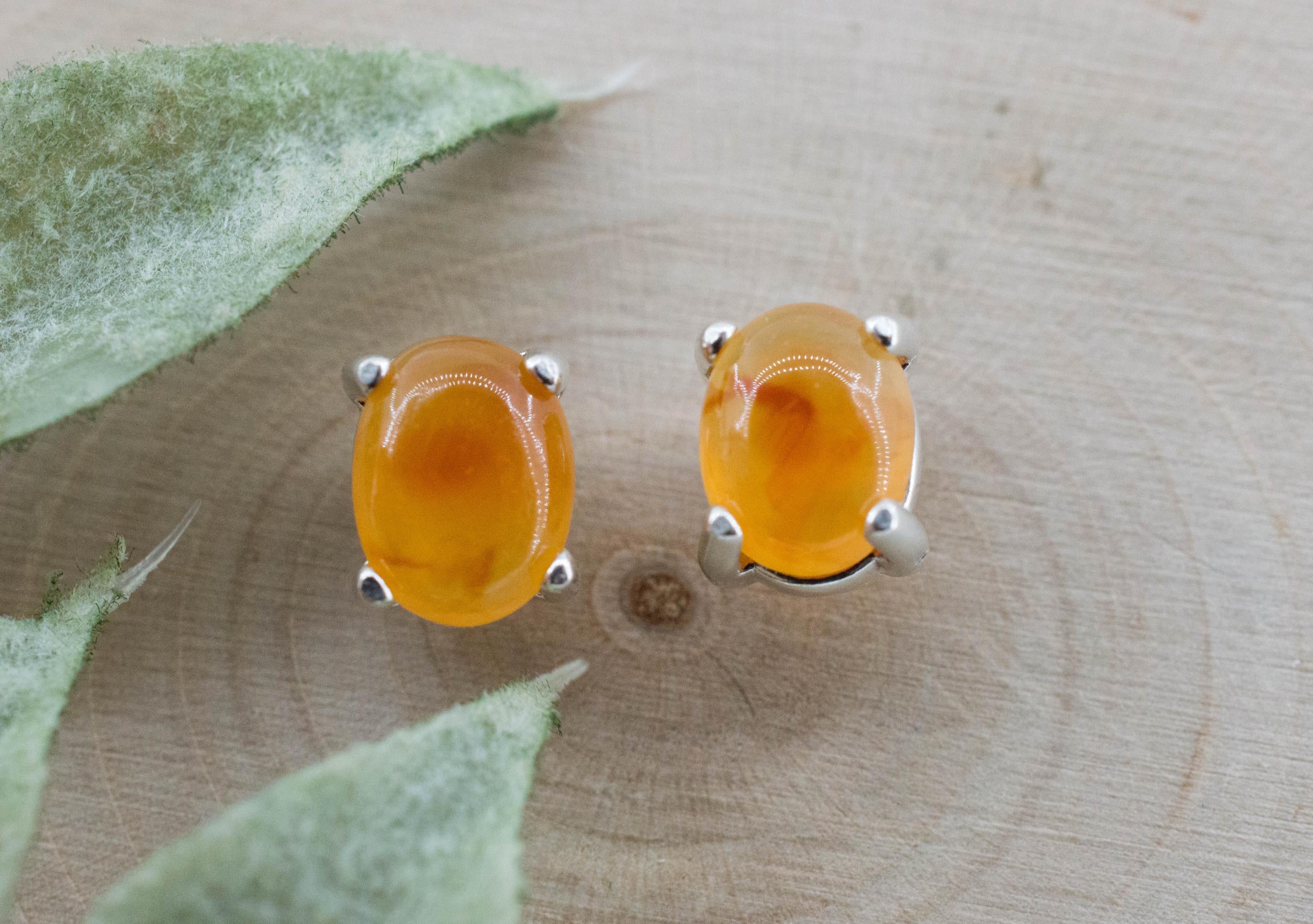 Carnelian Earrings, Natural Untreated New Jersey Carnelian; 2.230cts - Mark Oliver Gems