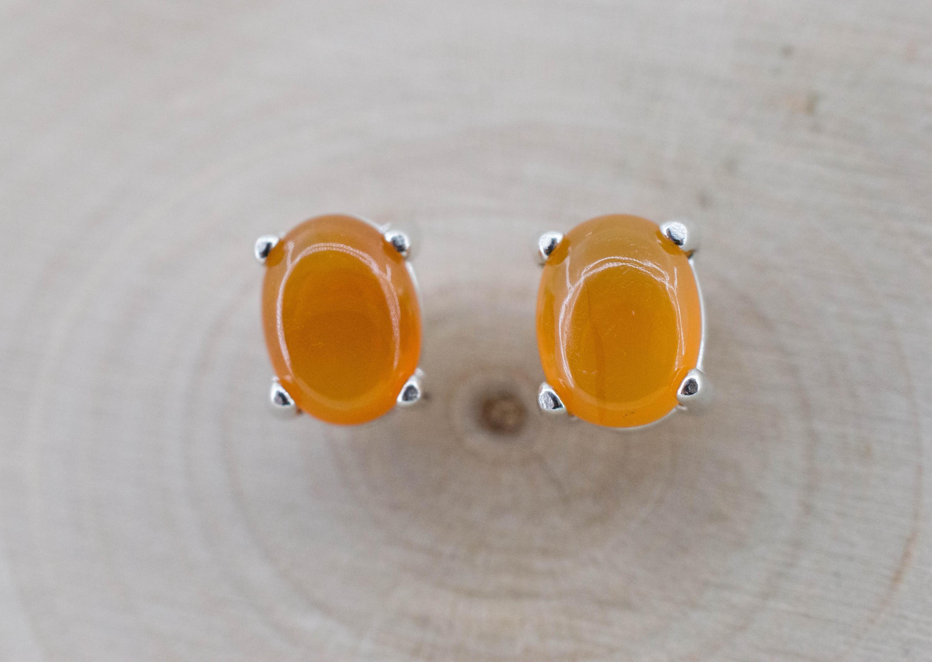 Carnelian Earrings, Natural Untreated New Jersey Carnelian; 2.350cts - Mark Oliver Gems